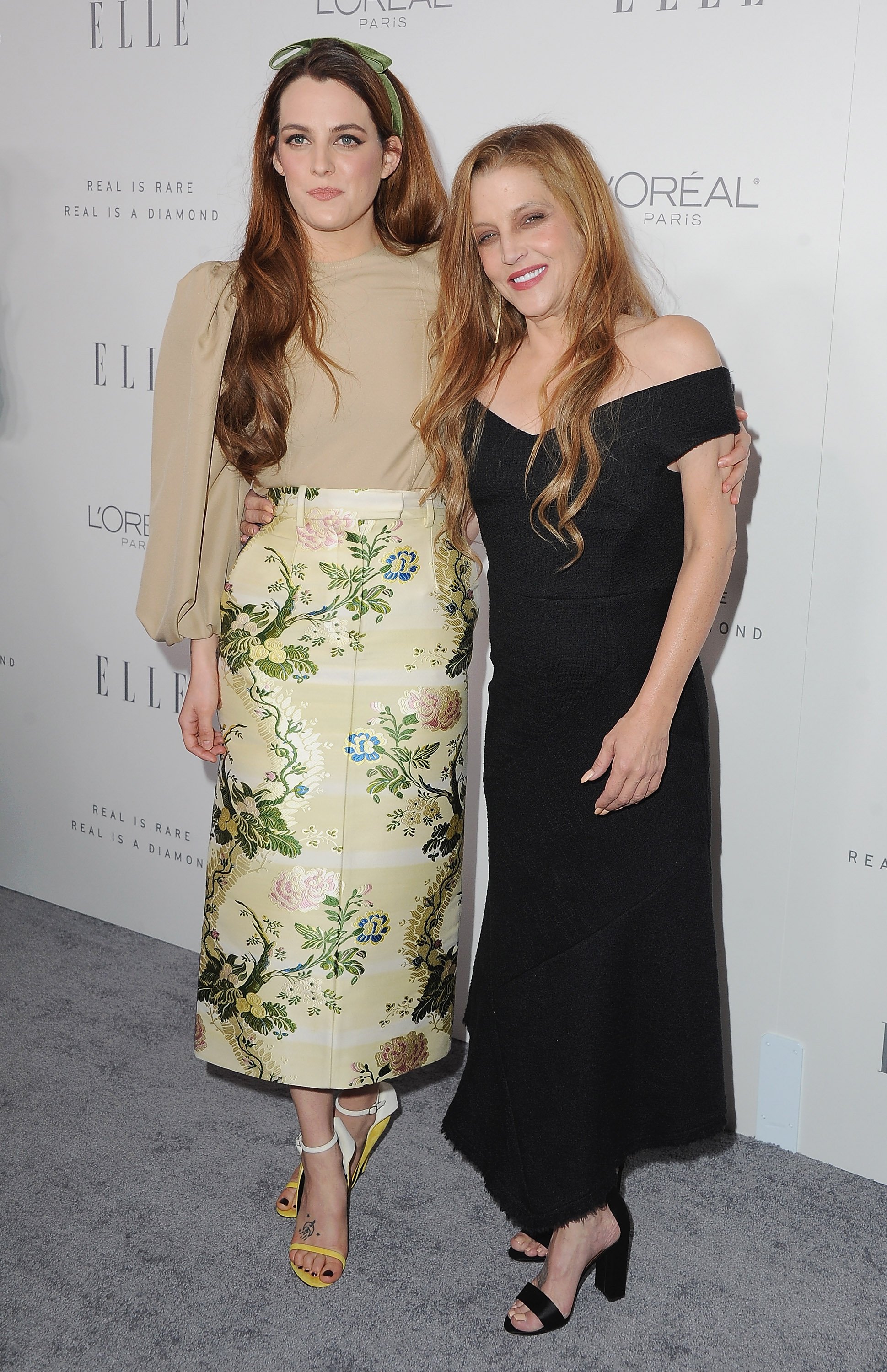 Riley Keough and Lisa Marie Presley  at Four Seasons Hotel Los Angeles at Beverly Hills on October 16, 2017 in Los Angeles, California | Source: Getty Images