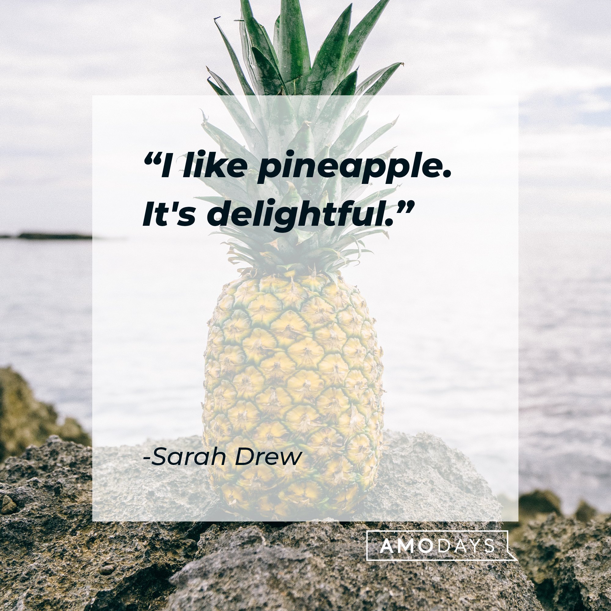 Sarah Drew's quote: "I like pineapple. It's delightful." | Image: AmoDays