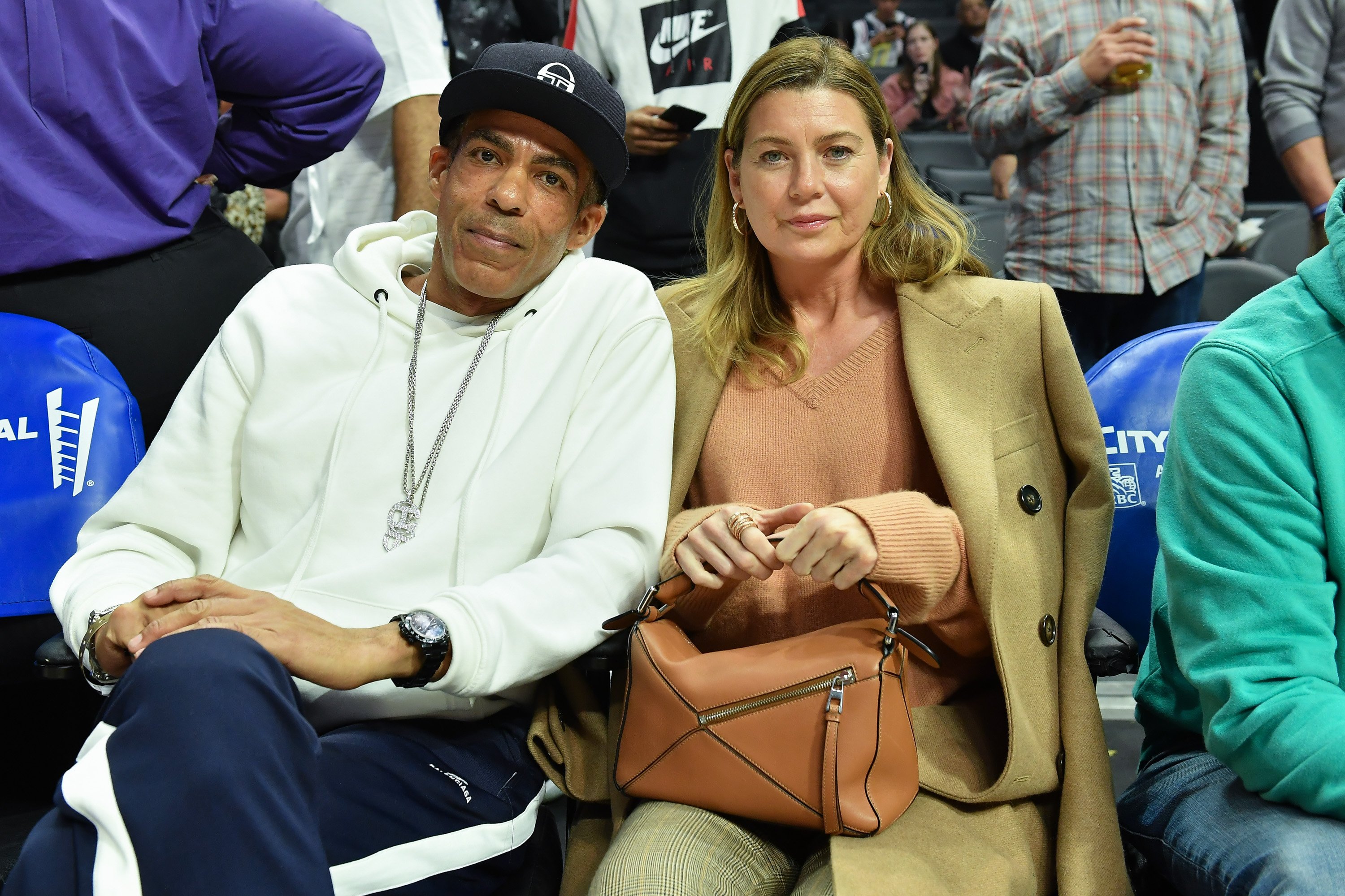 Ellen Pompeo and her husband enjoying an LA Clippers Game in January, 2020. | Source: Getty Images