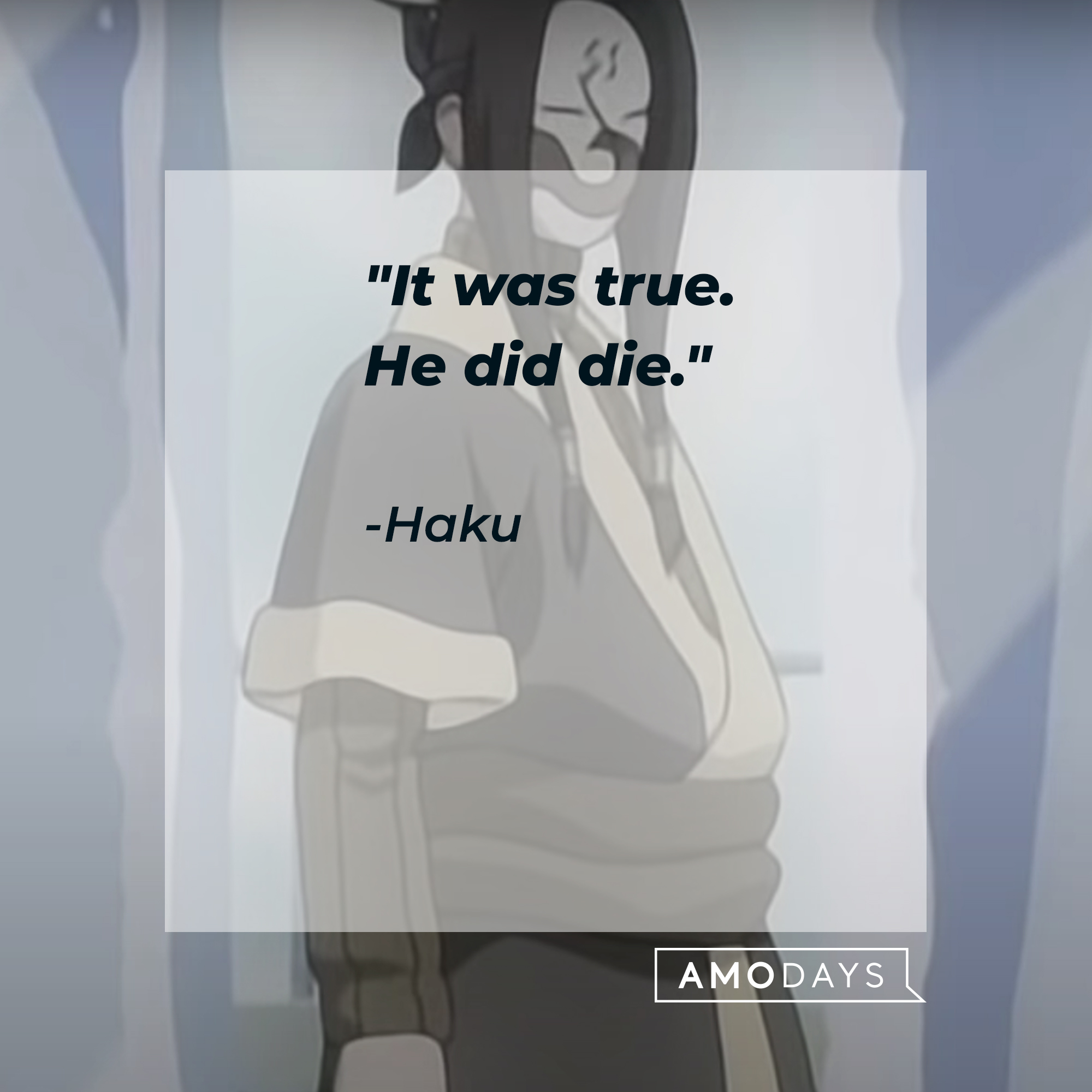 Haku, with his quote: “It was true. He did die.”| Source: facebook.com/narutoofficialsns