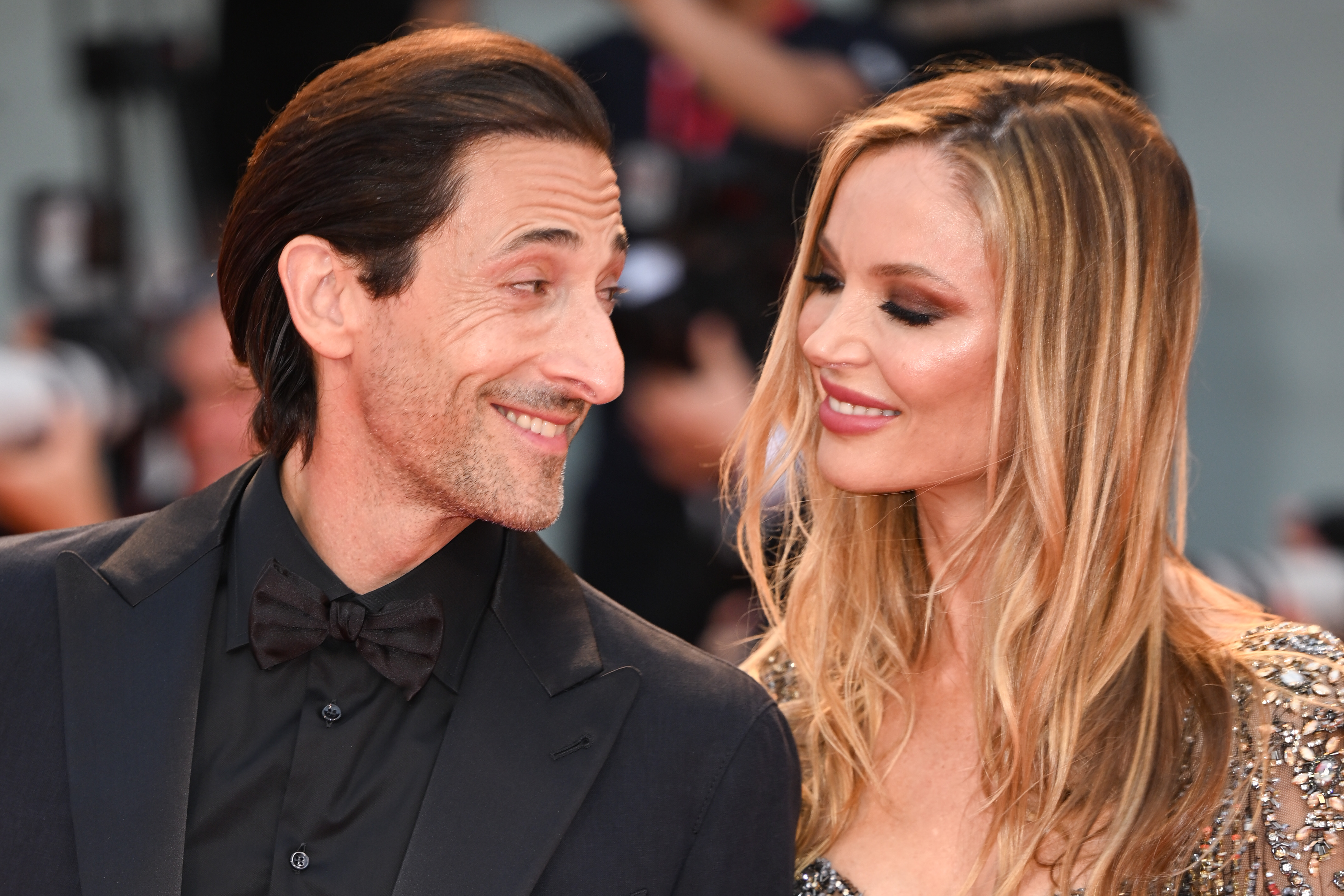 Adrien Brody and Georgina Chapman attend the 79th Venice International Film Festival on September 8, 2022, in Venice, Italy. | Source: Getty Images