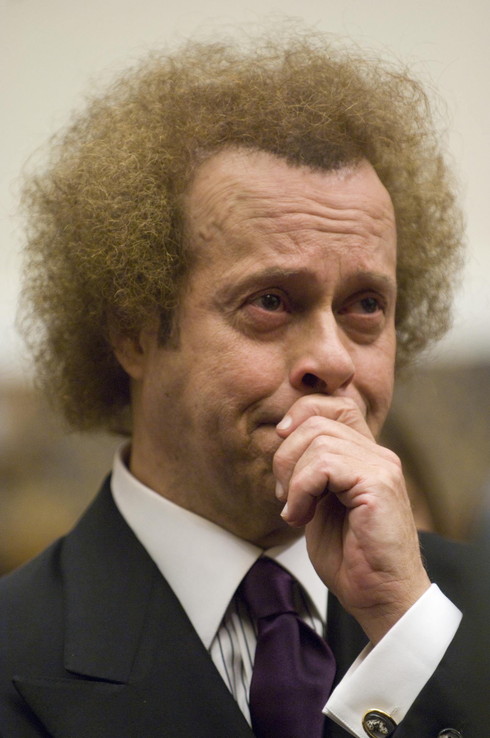 Richard Simmons tears up during the hearing on "Improving Physical Education and Reducing Childhood Obesity" on July 24, 2008. | Source: Getty Images