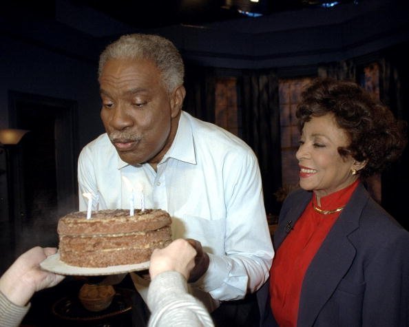 Ossie Davis gets a surprise birthday party on the set of African Heritage Network's (AHN) "Movie Of The Month" series which he and his wife Ruby Dee hosted. | Photo: Getty Images
