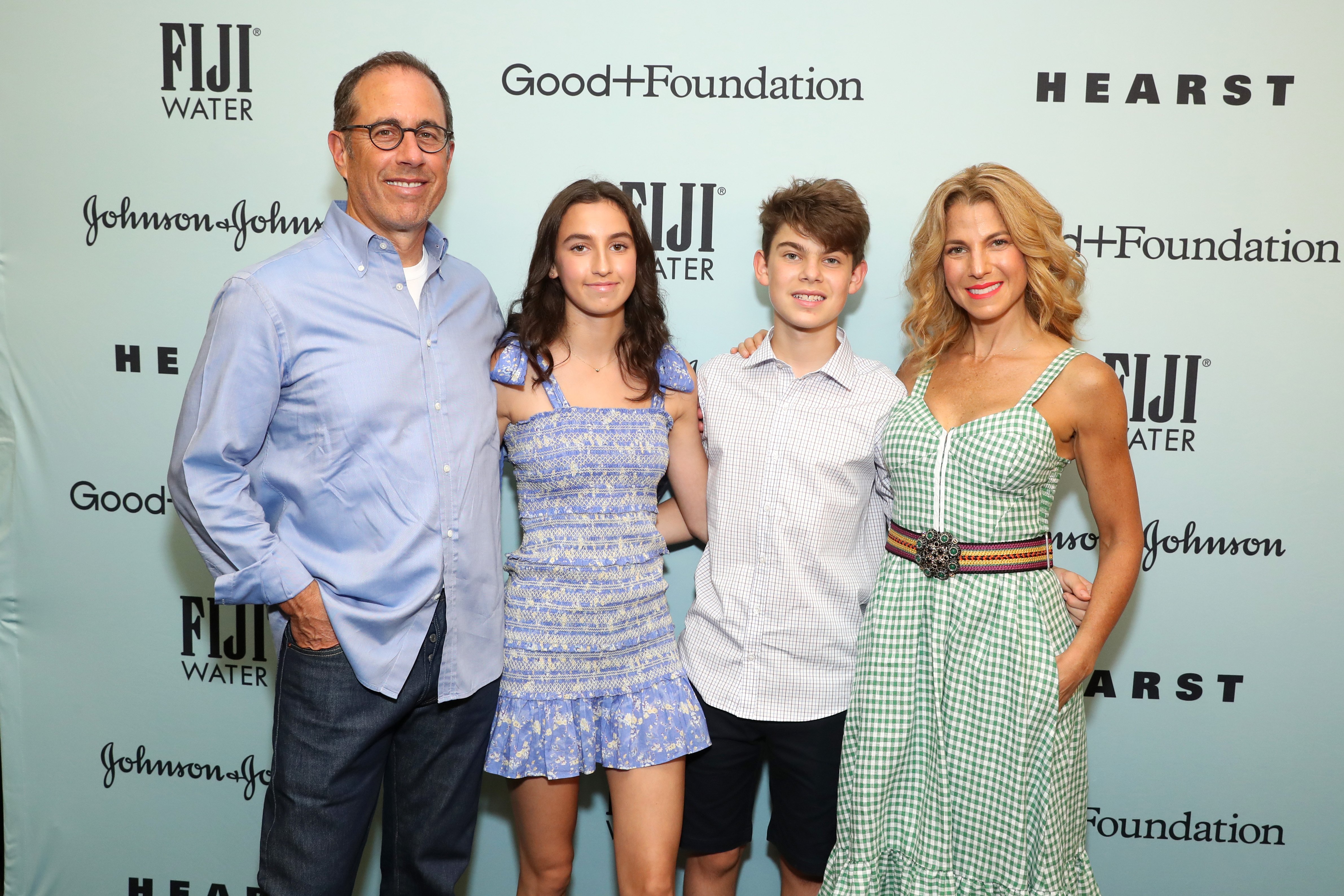 Jerry Seinfeld and his wife, Jessica Seinfeld with Sascha Seinfeld and Shepherd Seinfeld, attend Good+Foundation 2019 Bash presented by Hearst and Johnson & Johnson with FIJI Water at Victorian Gardens in Central Park, New York. | Source: Getty Images