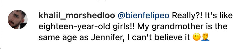 An individual commenting on one of Jennifer Lopez's Instagram posts. | Source: Instagram/jlo