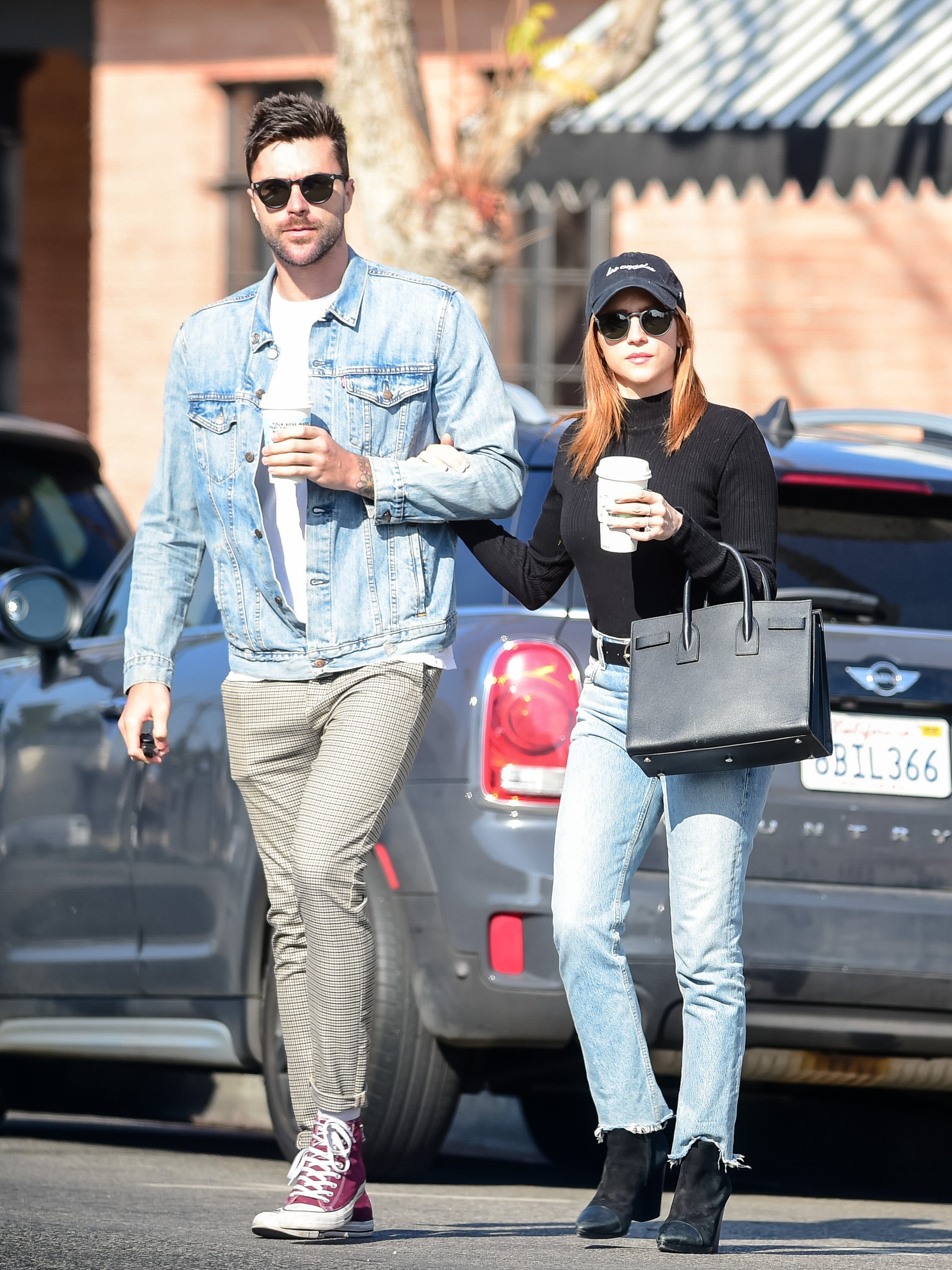 Tyler Stanaland and Brittany Snow are photographed as they walk together in Los Angeles, on January 13, 2020 | Source: Getty Images