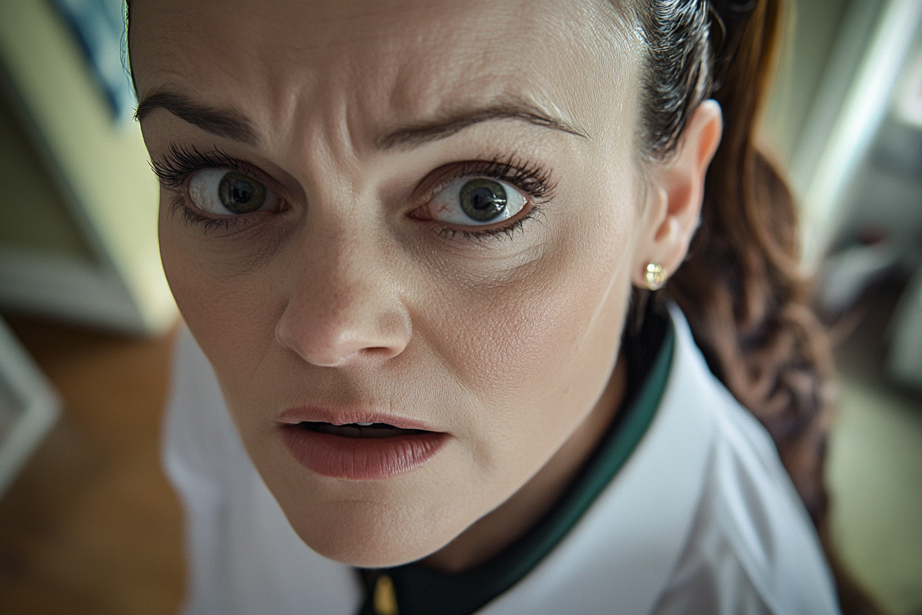 A close-up shot of a woman's face, shocked | Source: Midjourney