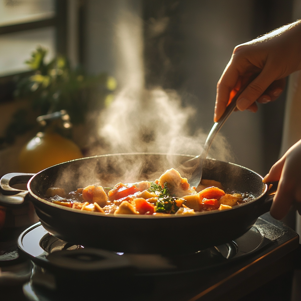 A woman cooking | Source: Midjourney