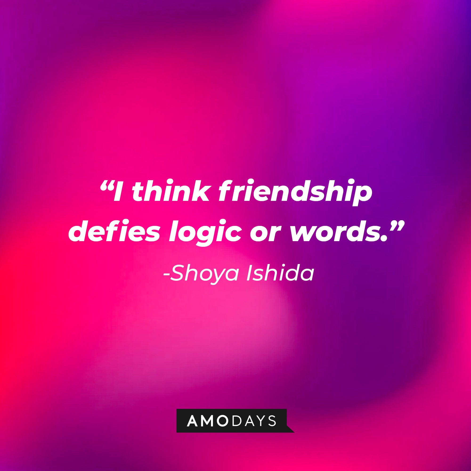 Shouya Ishida’s quote: "I think friendship defies logic or words." | Image: AmoDays