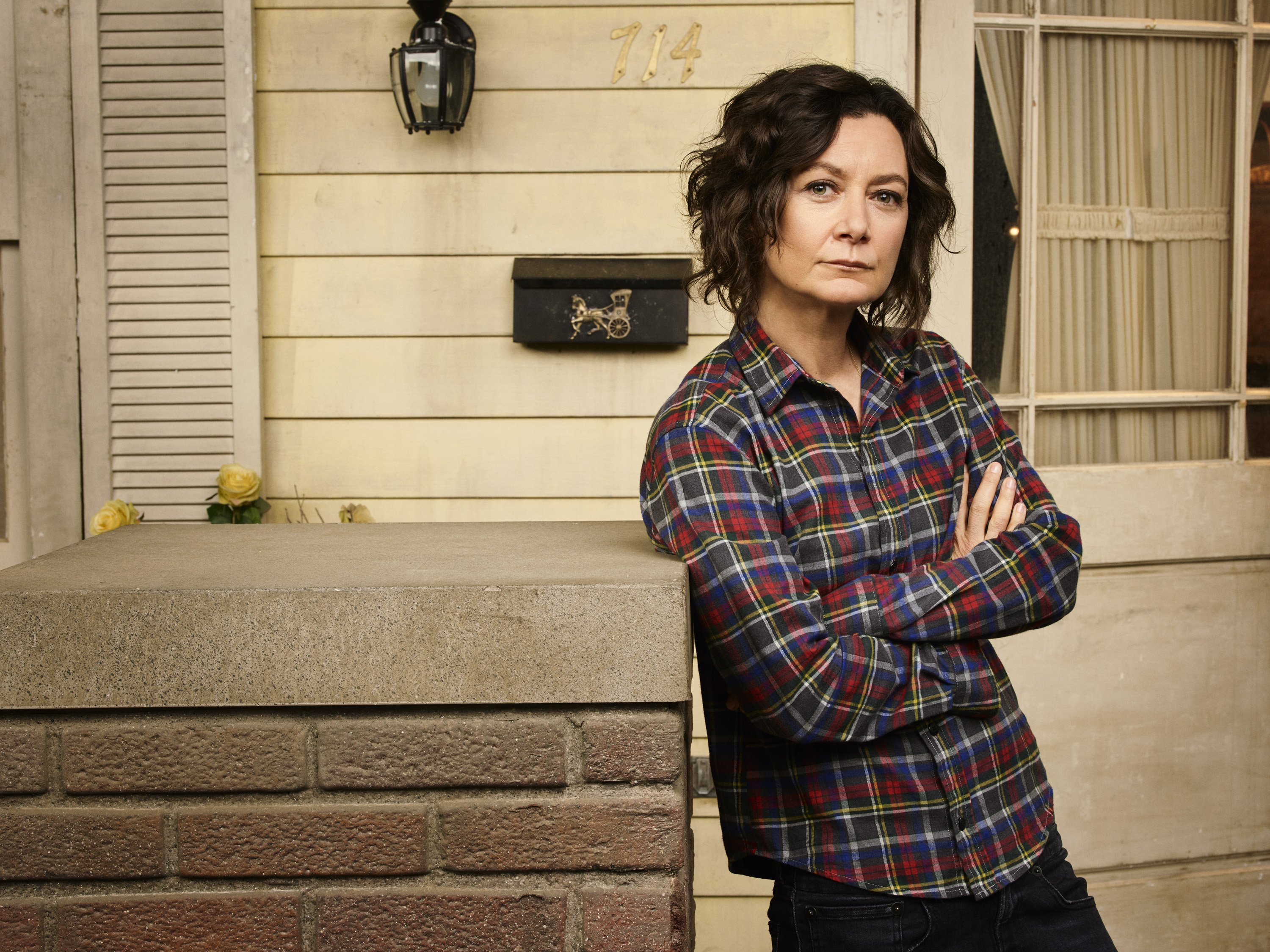 ABC's "The Conners" stars Sara Gilbert as Darlene Conner, August 19, 2019 | Source: Getty Images 