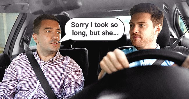 A cab passenger apologizing for his lateness to the cab driver | Source: Shutterstock