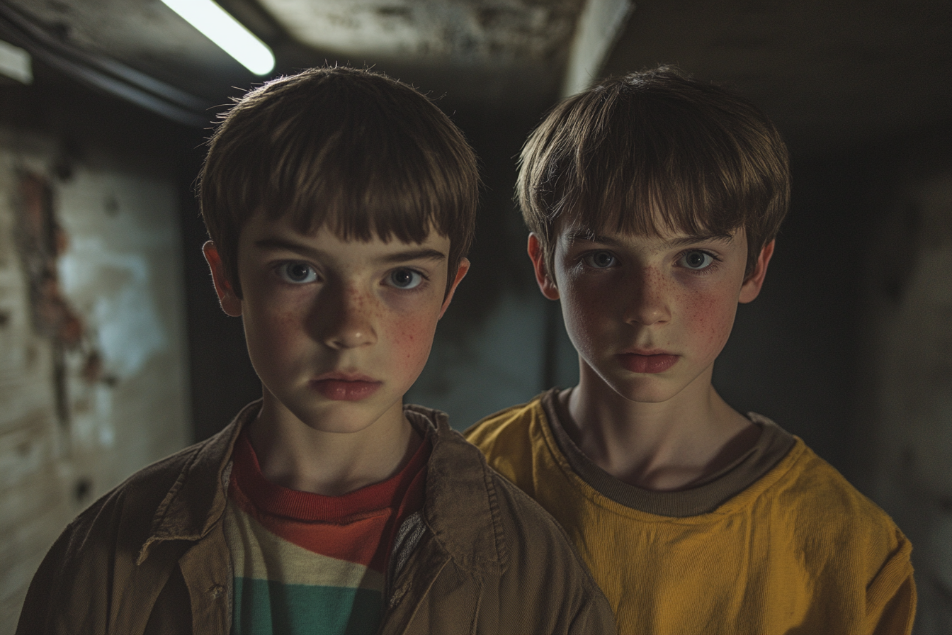 Two boys standing in a basement | Source: Midjourney