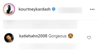 Another fan's comment on Kourtney Kardashian's post on Instagram | Photo: Instagram/kourtneykardash