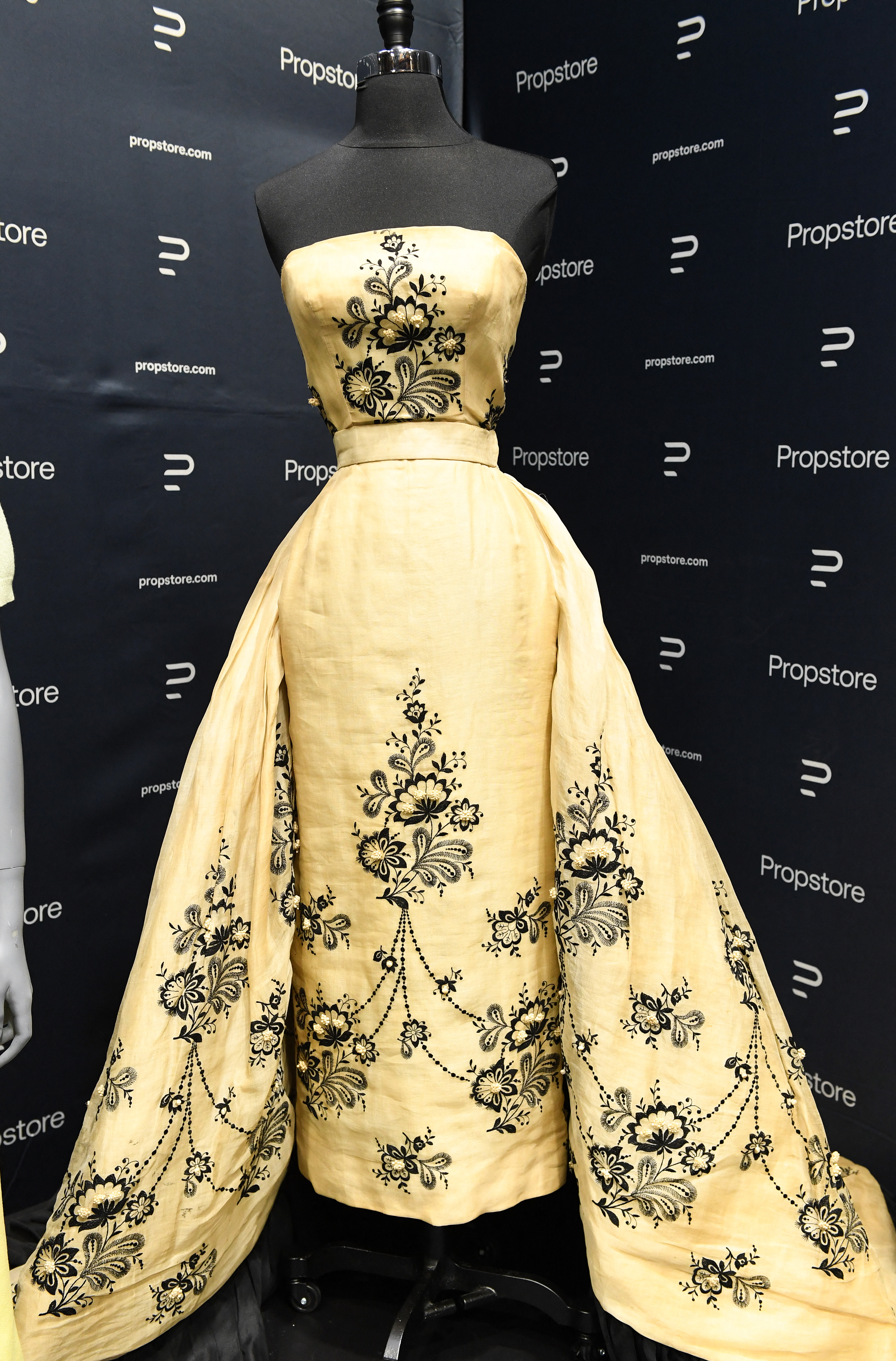 Sabrina Fairchild's (Audrey Hepburn) screened matched embroidered silk-organza gown from "Sabrina" (1954) is displayed during a press preview of movie memorabilia auction in Valencia, California on February 7, 2024 | Source: Getty Images