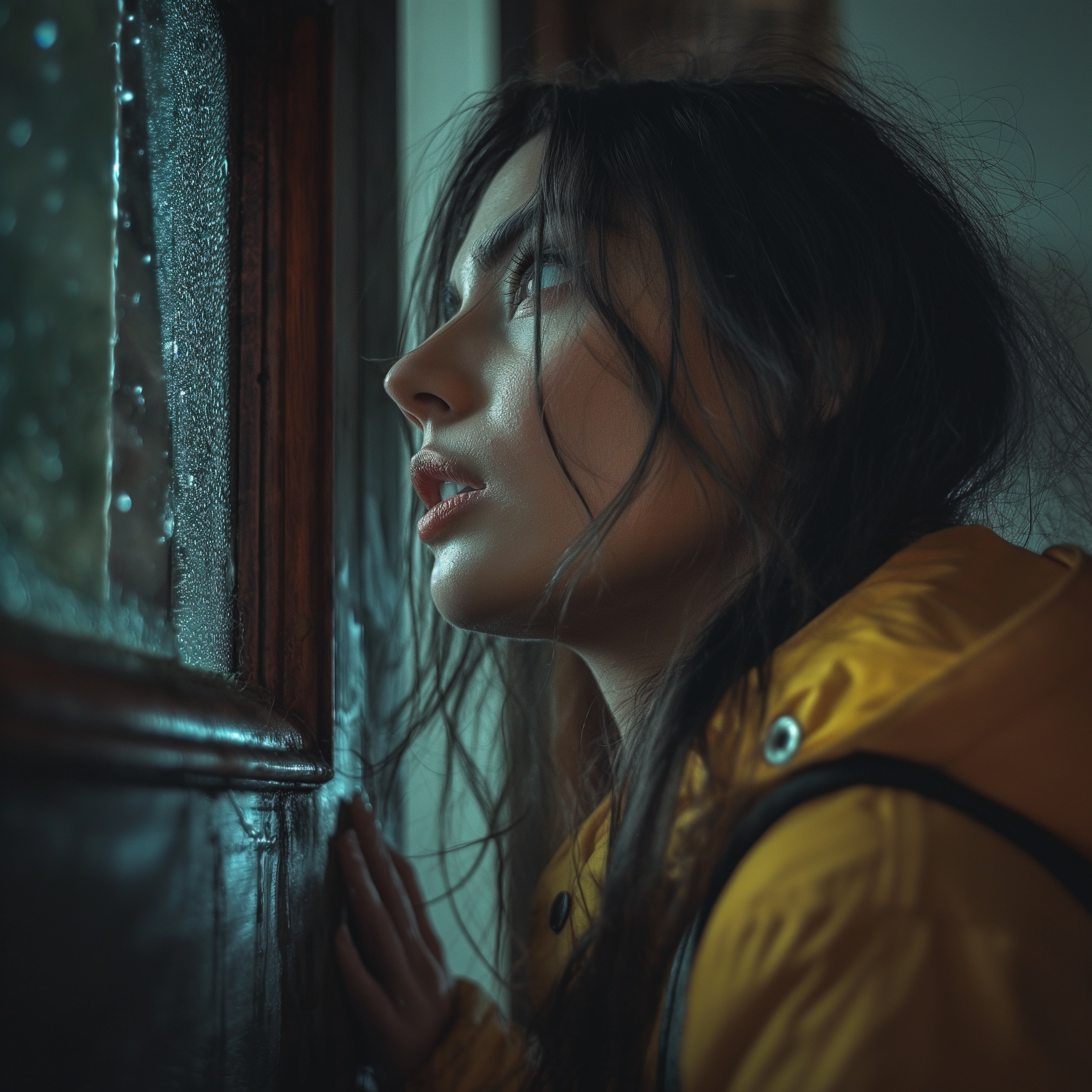 A woman staring at a door | Source: Midjourney