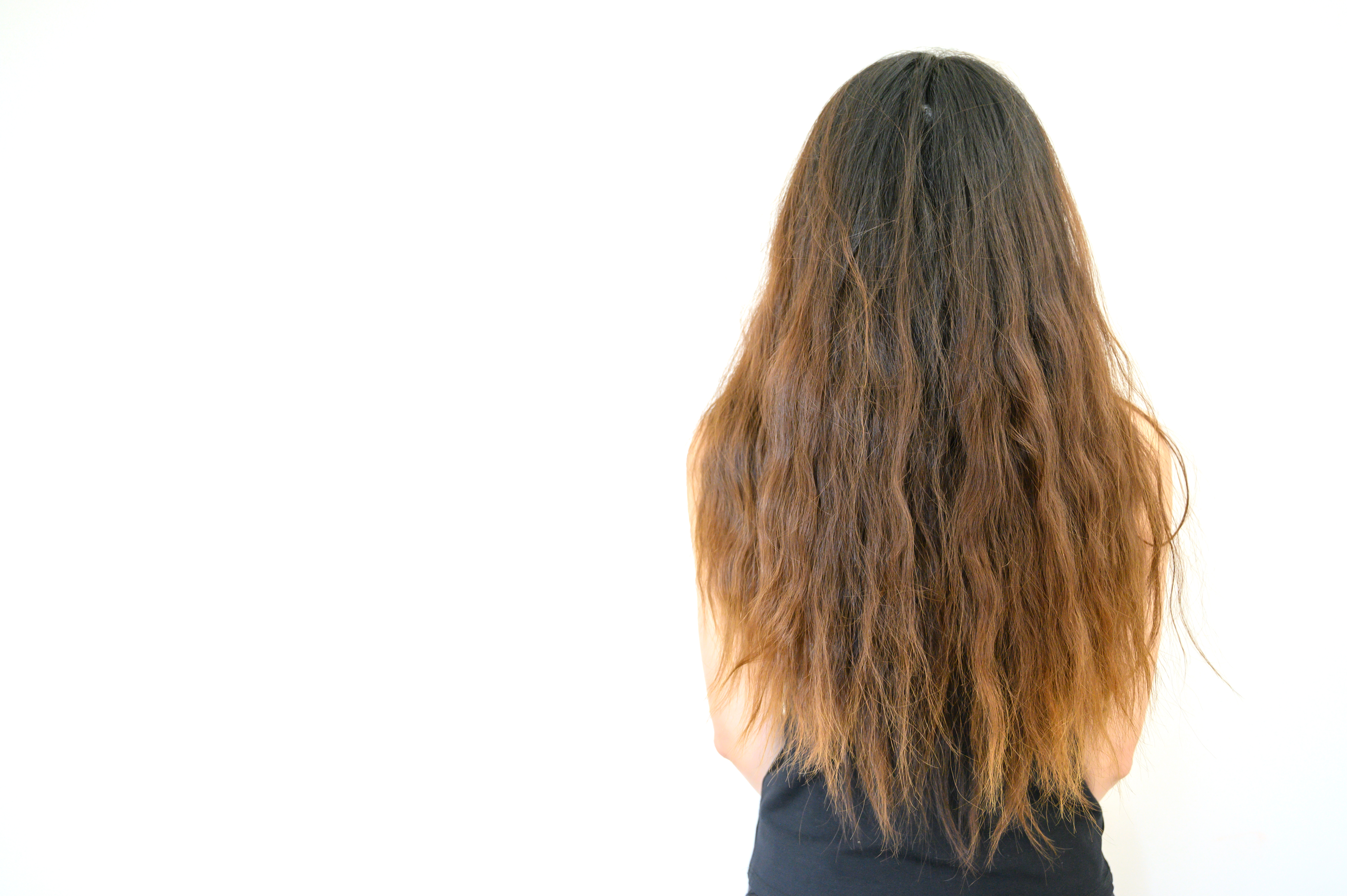 Rear view of a young woman with frizzy hair | Source: Shutterstock