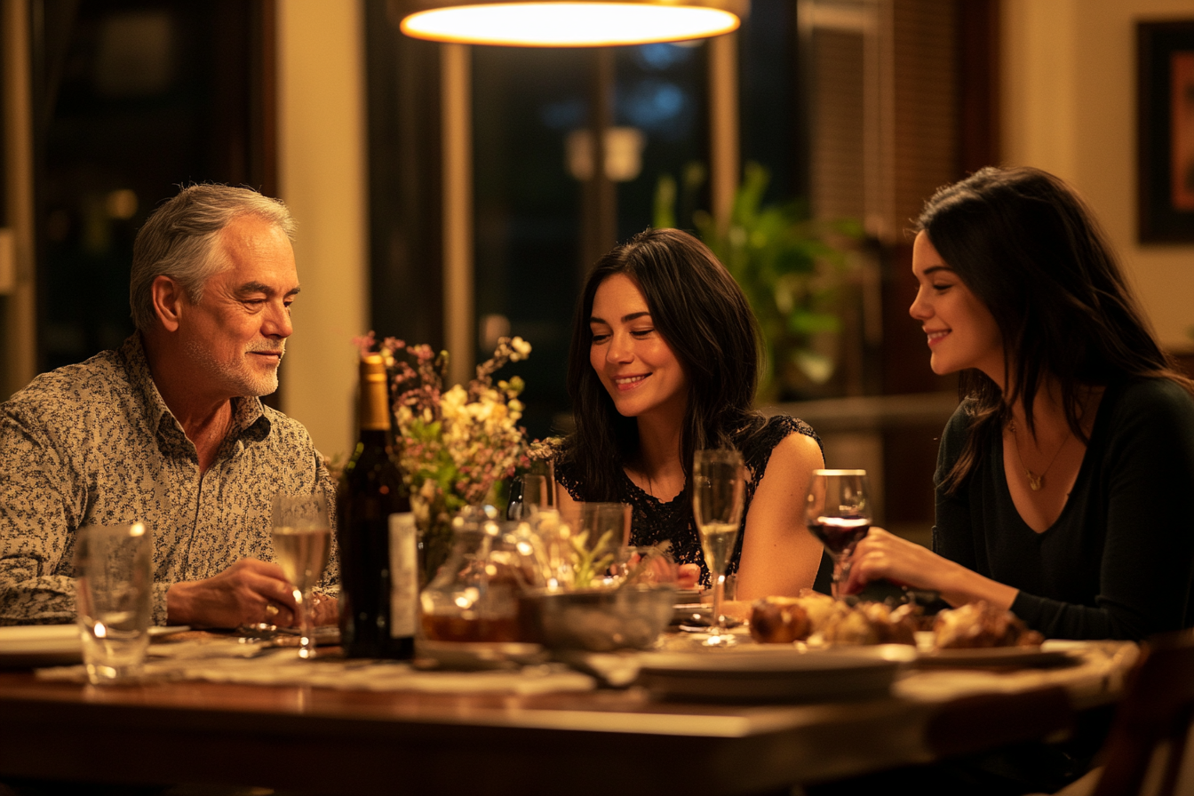 A family eating dinner | Source: Midjourney