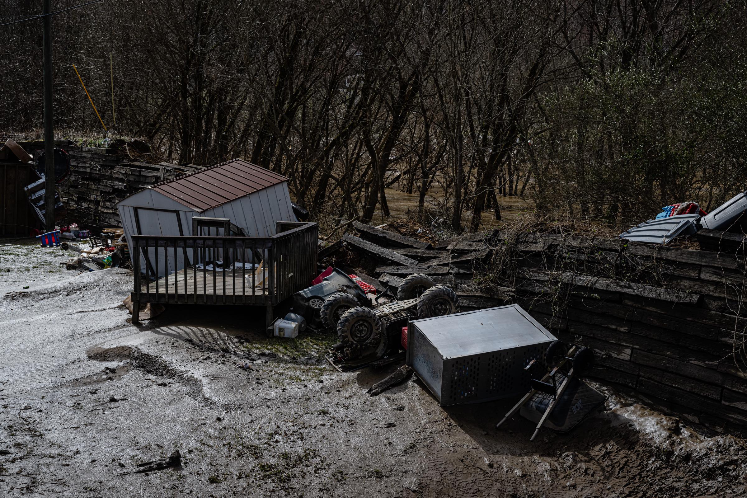 The aftermath of floodwaters at Ramsey Mobile Home Park on February 17, 2025, in Pikeville, Kentucky. | Source: Getty Images