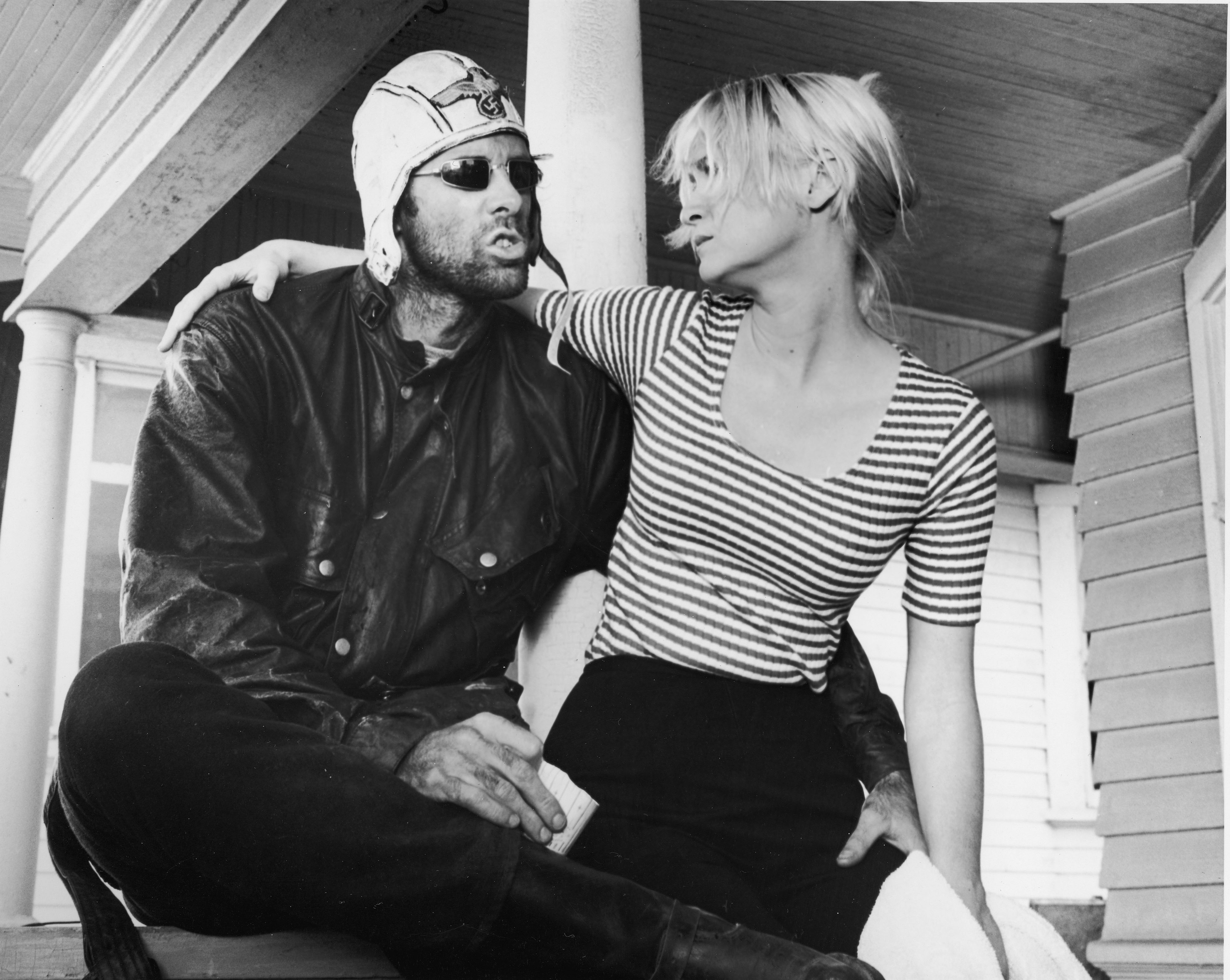 Bruce Dern and Diane Ladd sit on a porch in a still from the film, "The Wild Angels," directed by Roger Corman, circa 1966. | Source: Getty Images