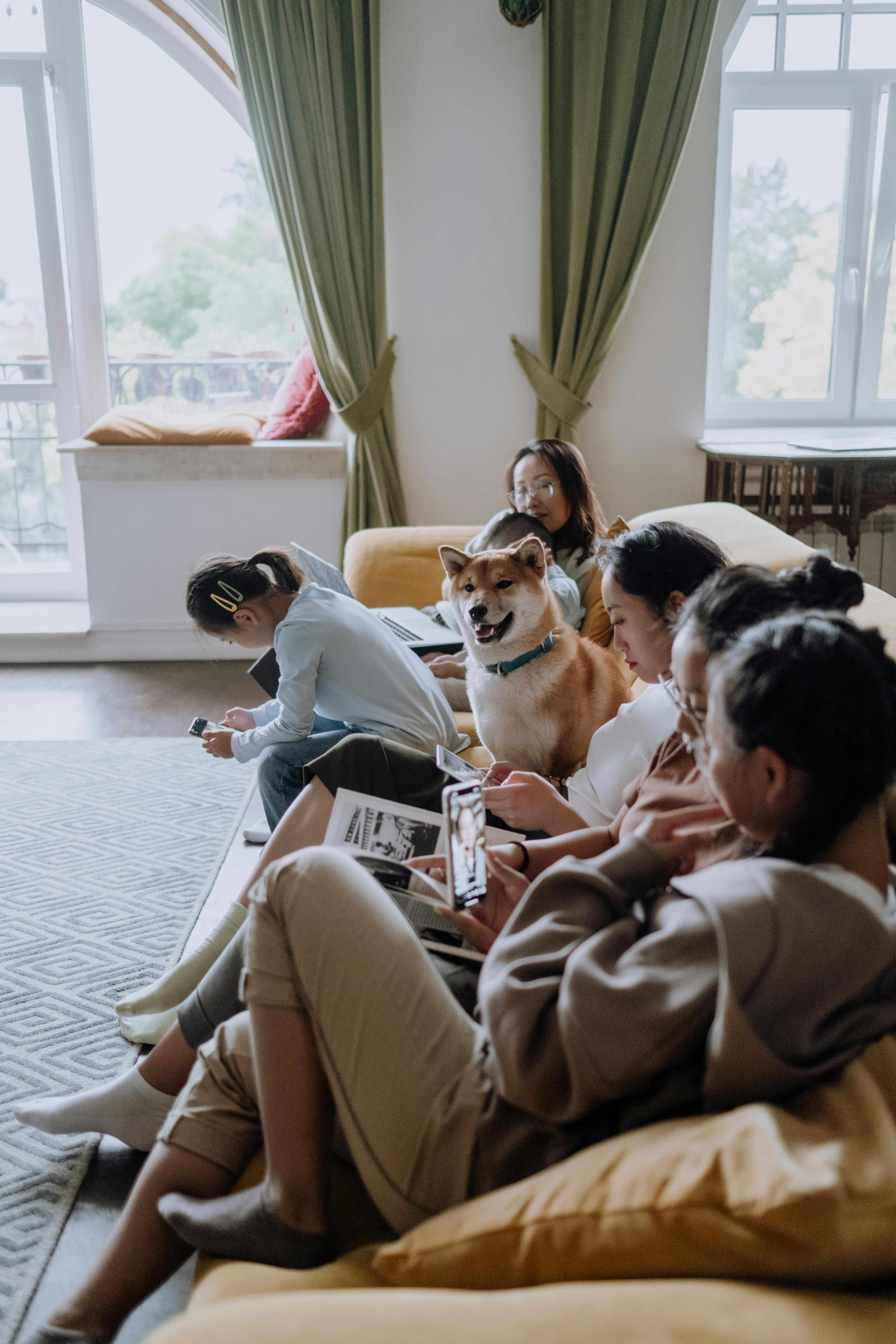 A large family sitting on a couch | Source: Pexels