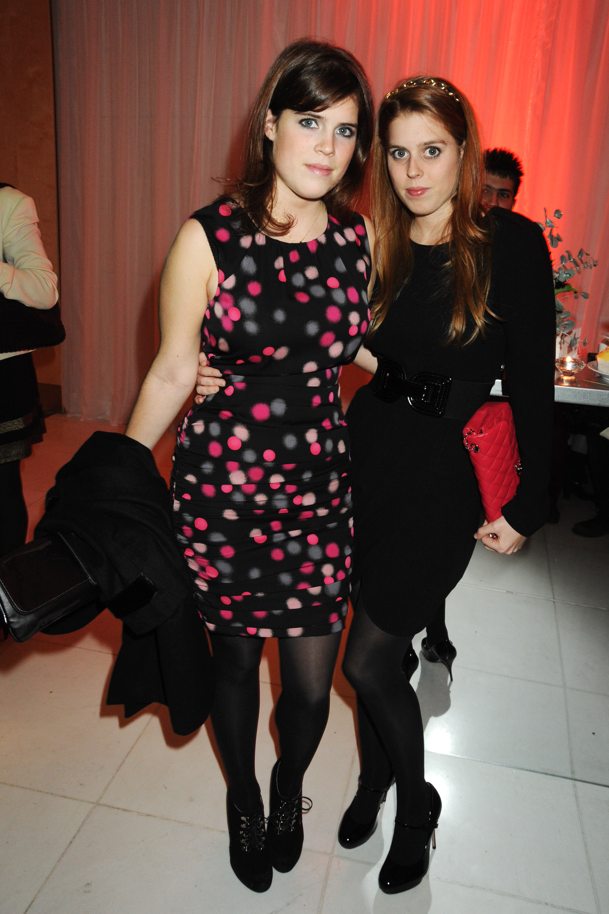 Princess Eugenie and Princess Beatrice at the VIP reception to launch the English National Ballet Christmas season in London, England on December 16, 2009 | Source: Getty Images
