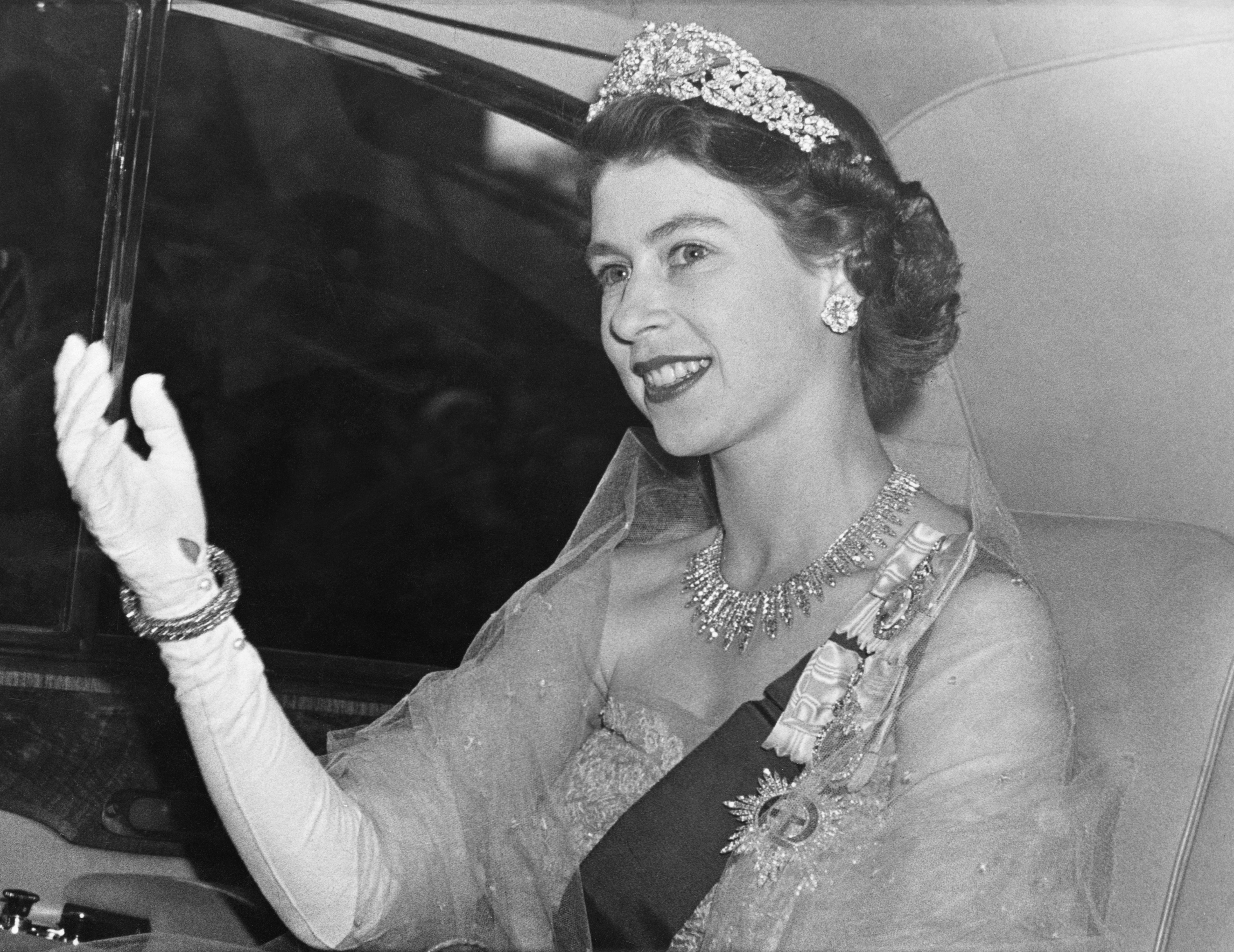 Princess Elizabeth at the Norwegian Embassy in London for a dinner party hosted by King Haakon VII of Norway, in June 1951 | Source: Getty Images