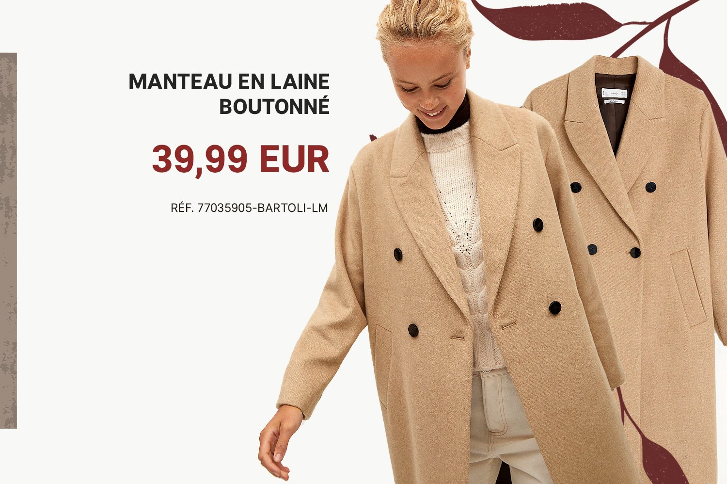 Manteau en laine boutonné (mango.com)