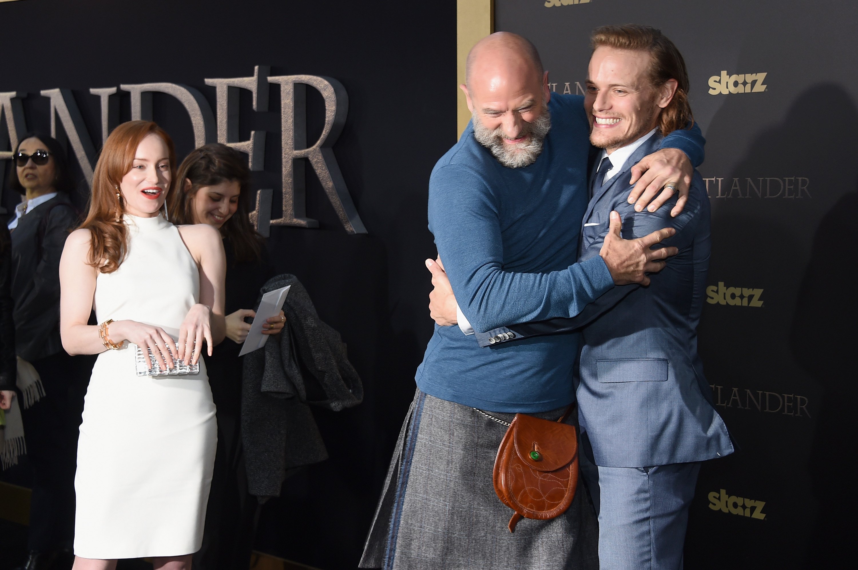 Graham McTavish and Sam Heughan at the mid-season premiere of  "Outlander" on April 1, 2015, in New York City. | Source: Getty Images
