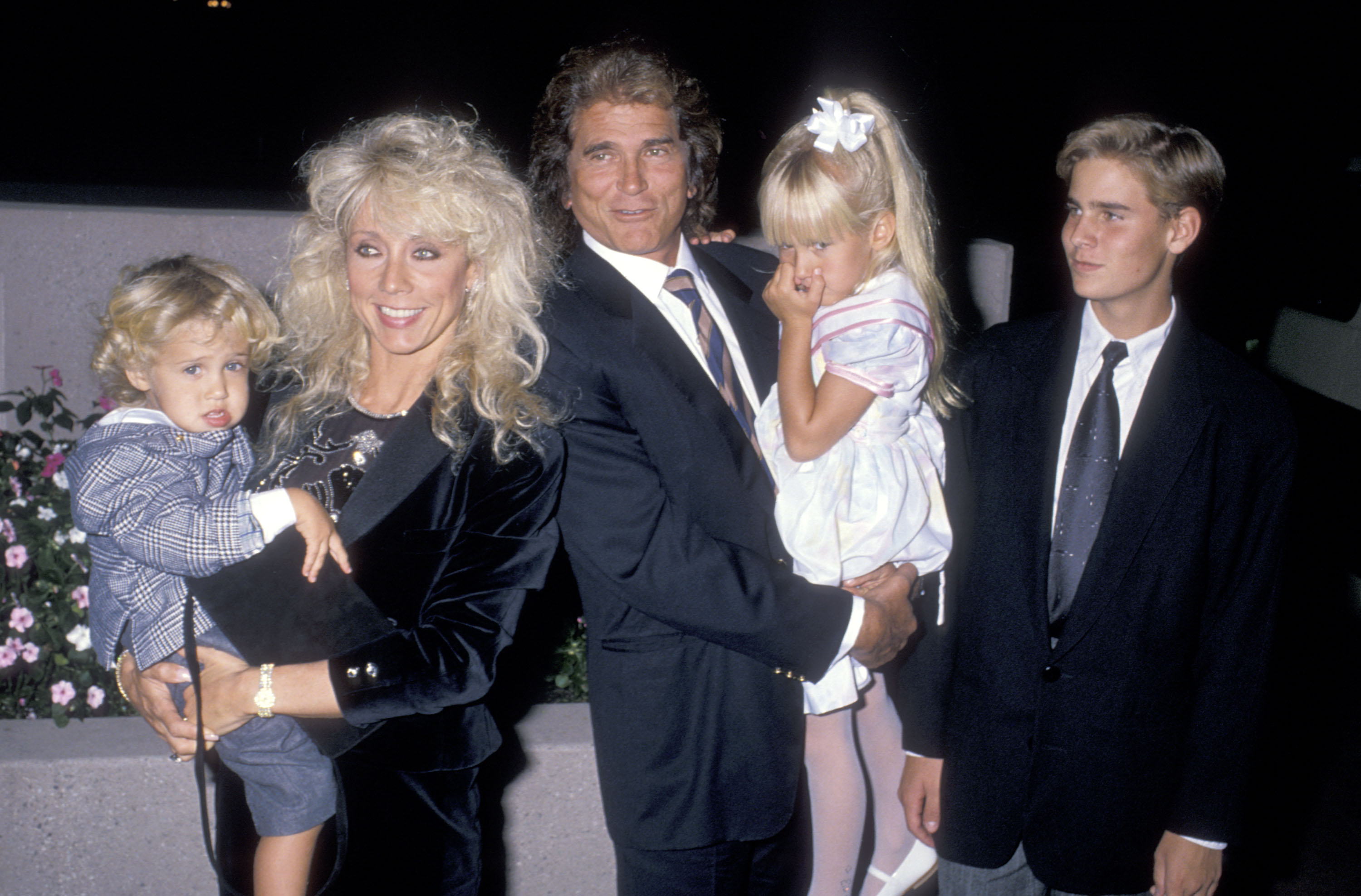 (L-R) Sean Landon, Cindy Landonm Michael Landon, Jennifer Landon, and Christopher Landon, are photographed at the National Down Syndrome Congress' Second Annual Michael Landon Celebrity Gala on October 15, 1988, at Filmland Center in Culver City, California | Source: Getty Images
