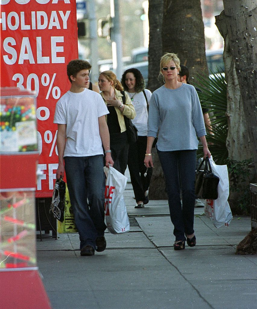 Actress Melanie Griffith shops with her son, Alexander on Melrose Avenue | Getty Images