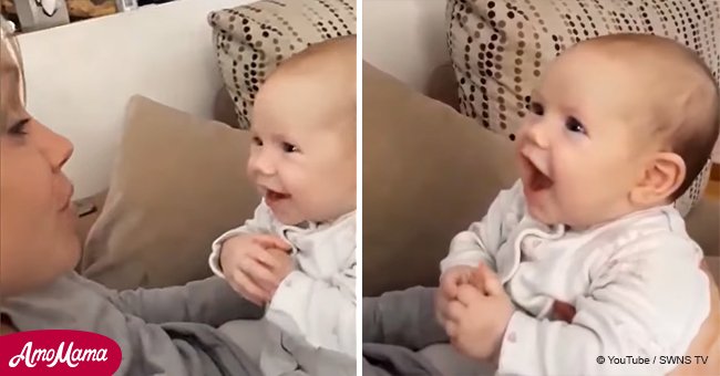 Baby's adorable reaction to mum's singing quickly goes viral