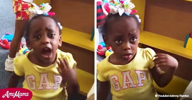 Three-year-old girl goes off at her teacher after being put in timeout