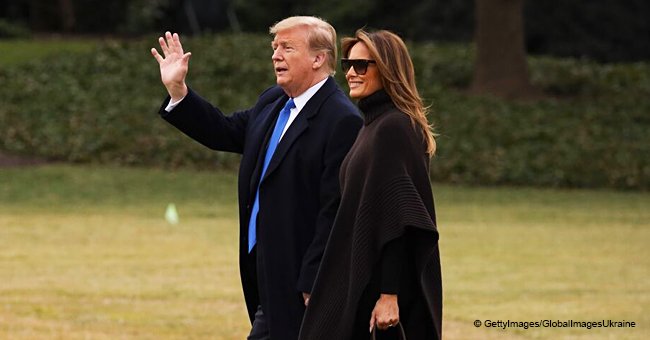 Melania wraps up in a $2,300 poncho as she and Donald fly to Mar-a-Lago amid national emergency