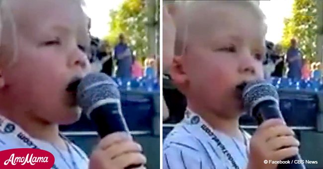 3-year-old boy amazed crowd with powerful singing of national anthem