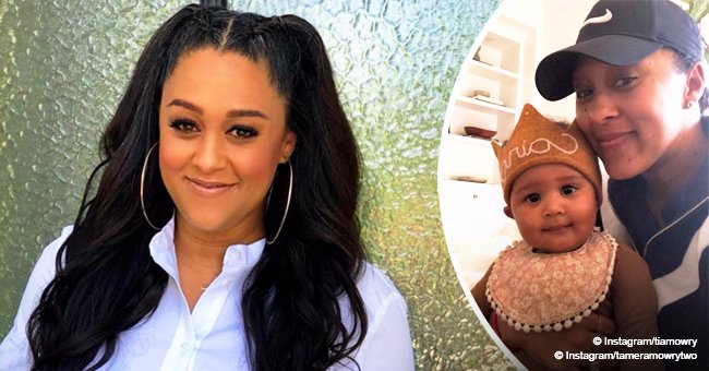 Tamera Mowry enjoys auntie duties with sister Tia's baby who is wearing a crown in adorable photo