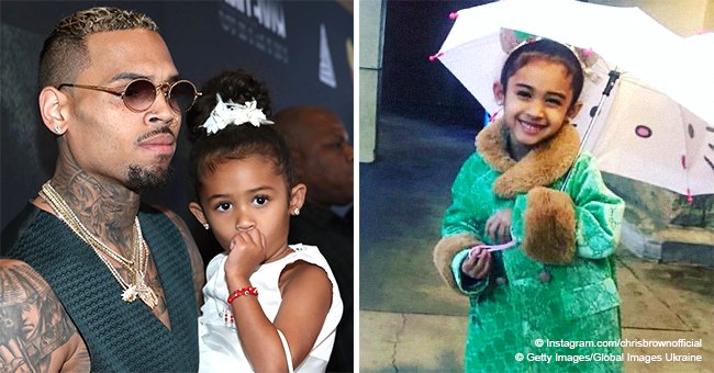 Chris Brown shares photo of his little 'princess' under a kitty umbrella