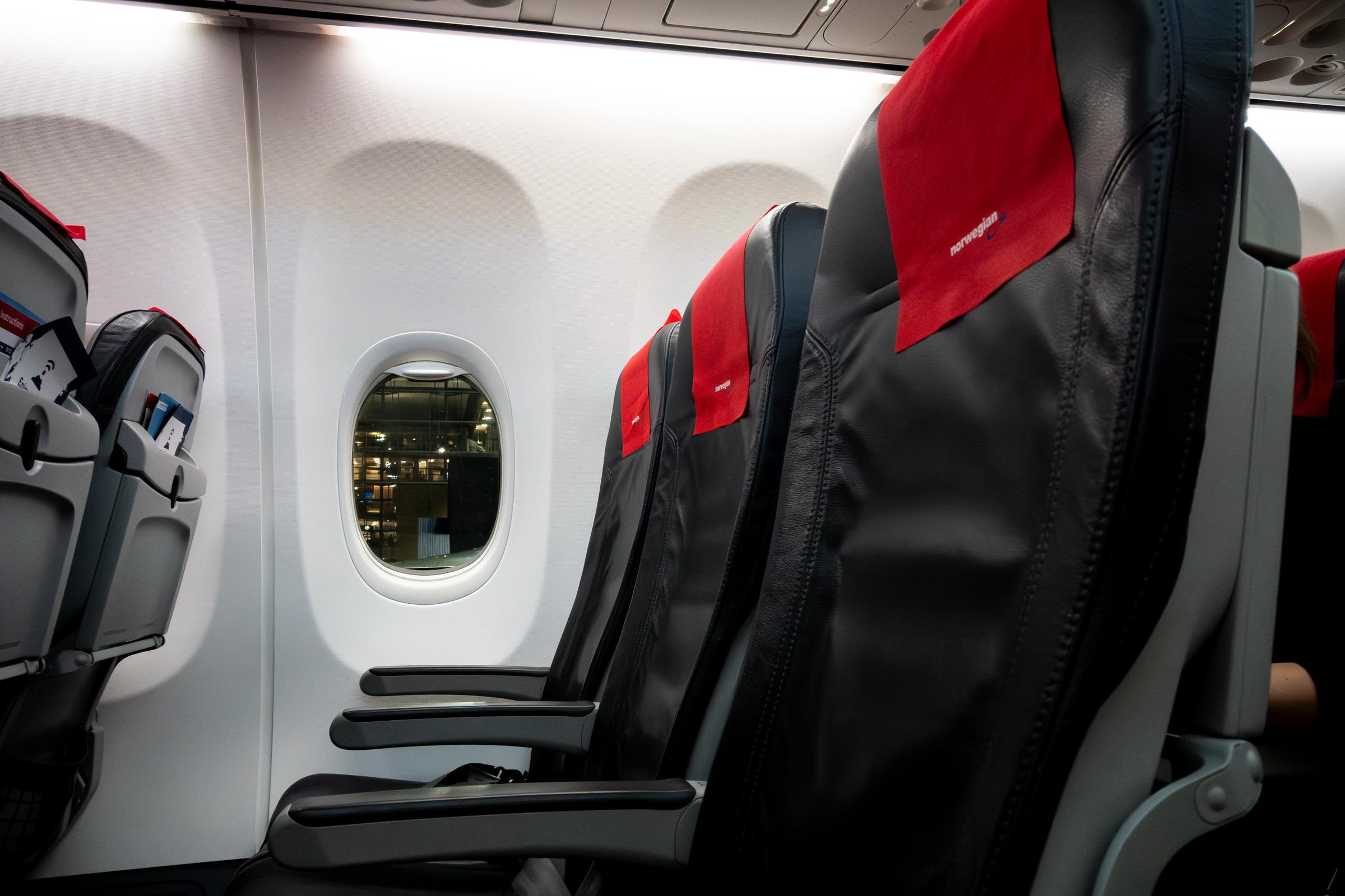 An internal view of the Boeing 737-800 operated by Norwegian Air Shuttle &quot;Norseman" in Oslo, Norway, on October 25, 2023 | Source: Getty Images