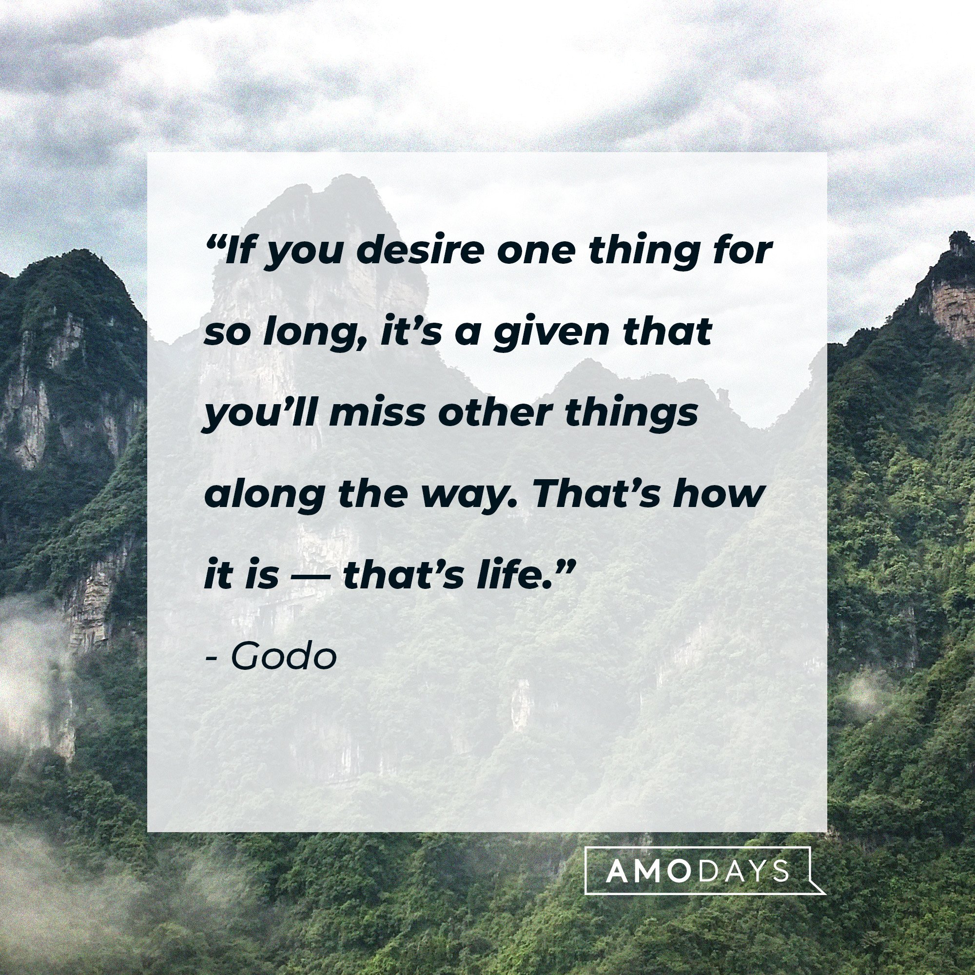 Godo's quote: “If you desire one thing for so long, it’s a given that you’ll miss other things along the way. That’s how it is — that’s life.” | Image: AmoDays