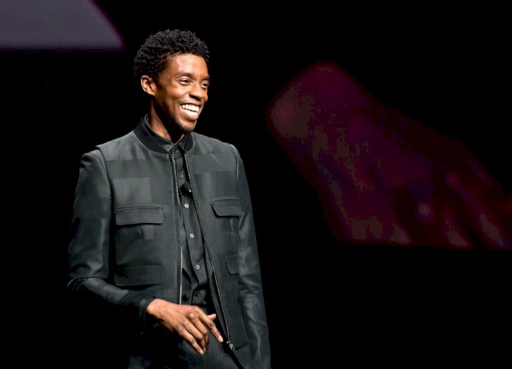 LAS VEGAS, NV - APRIL 02: Chadwick Boseman speaks onstage at CinemaCon 2019 The State of the Industry and STXfilms Presentation at The Colosseum at Caesars Palace during CinemaCon, the official convention of the National Association of Theatre Owners, on April 2, 2019 in Las Vegas, Nevada. (Photo by Matt Winkelmeyer/Getty Images for CinemaCon)