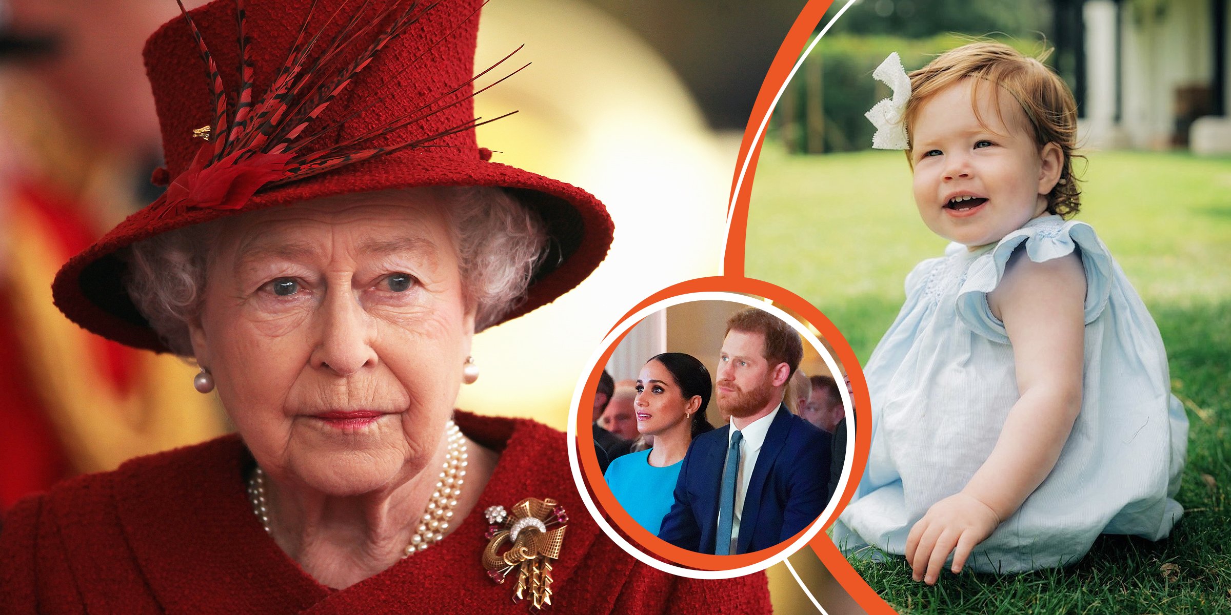 Queen Elizabeth II | Prince Harry and Meghan Markle | Lilibet Diana Mountbatten-Windsor | Source: Getty Images | Twitter.com/misanharriman