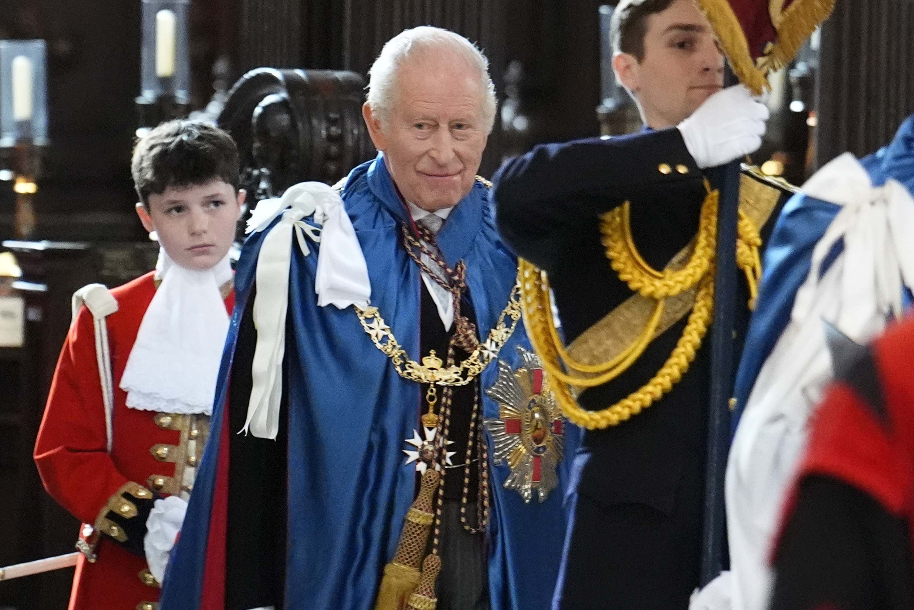 King Charles III departs from the Service For The Order of St Michael And St George at St Paul's Cathedral on May 07, 2026 in London, England | Source: Getty Images