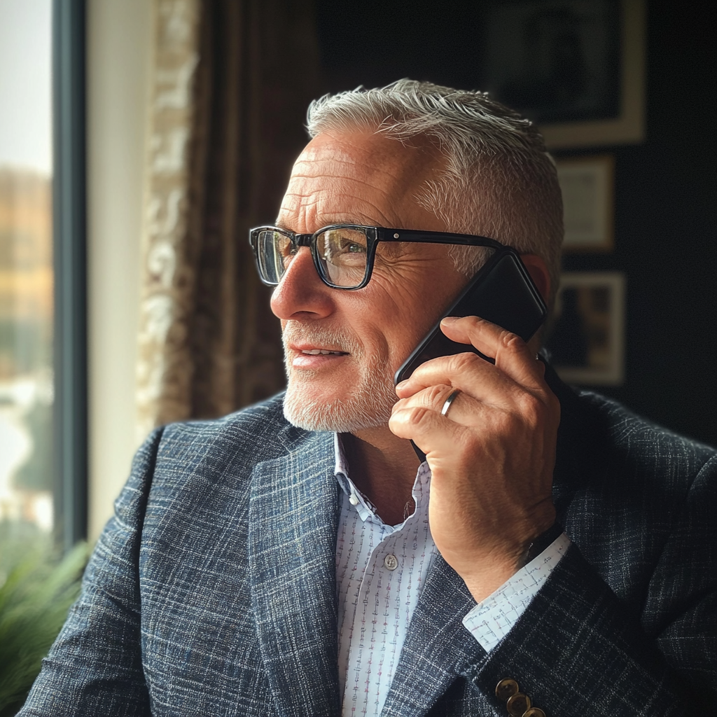 A man talking on the phone | Source: Midjourney