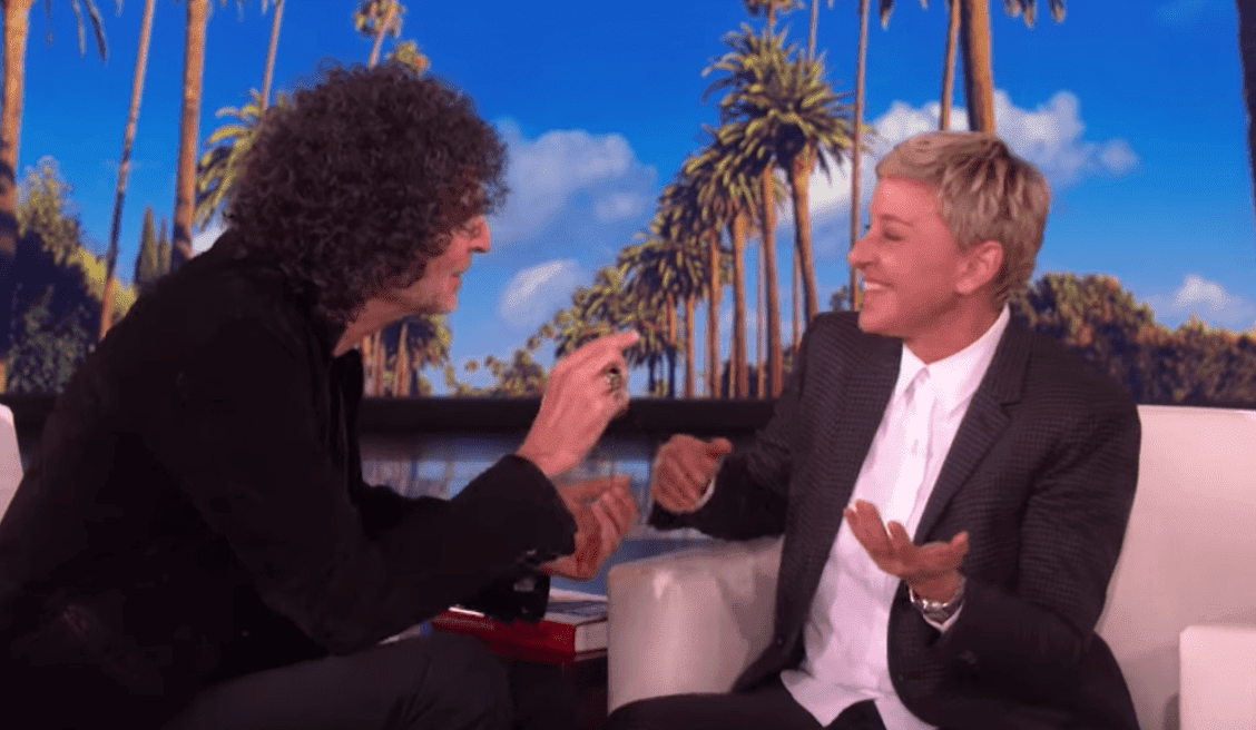 Howard Stern and Ellen DeGeneres conversing during his appearance on the Ellen Show. | Source: YouTube/TheEllenShow