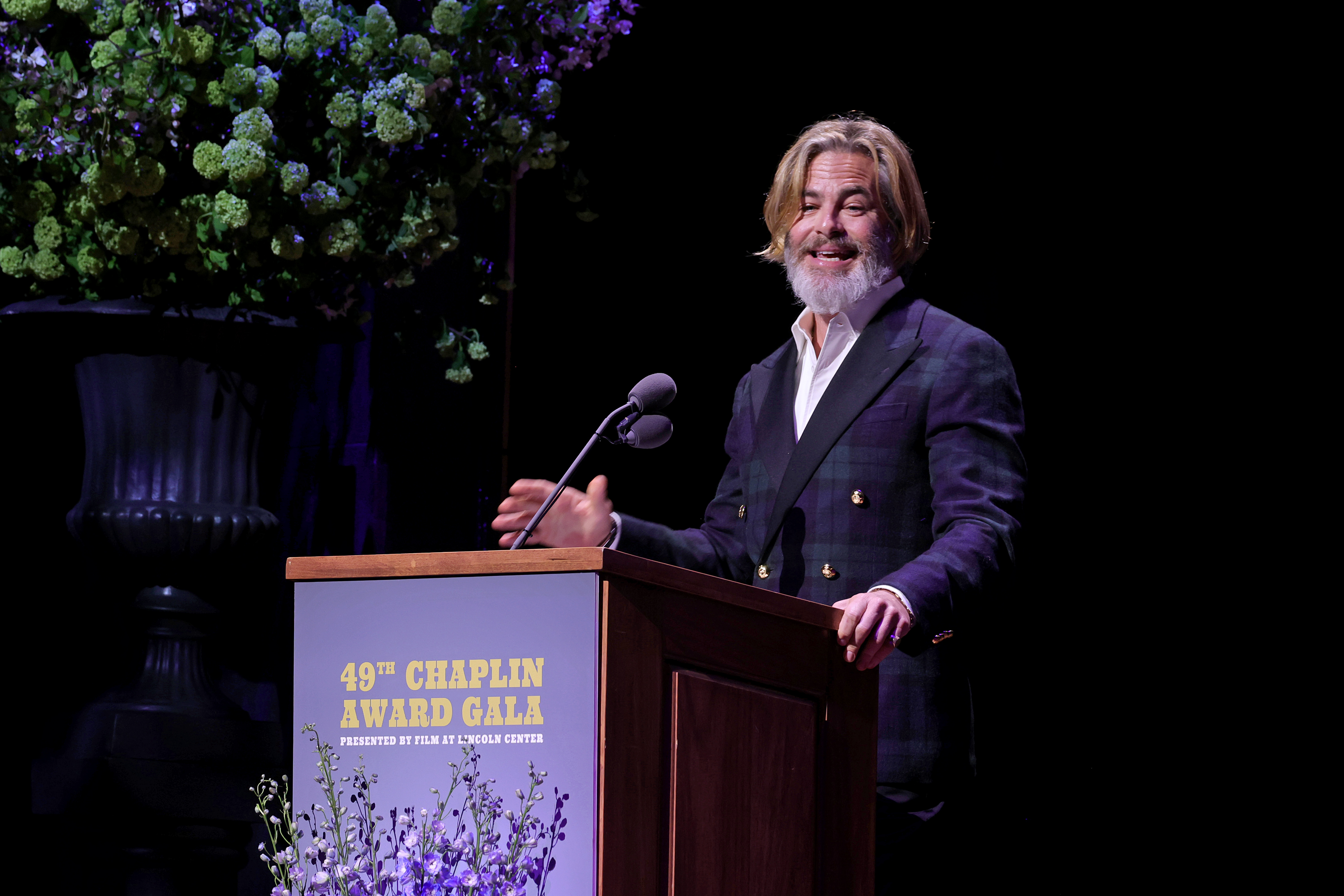 The celebrity speaks onstage during the 49th Chaplin Award Gala at Lincoln Center on April 29, 2024 in New York City. | Source: Getty Images