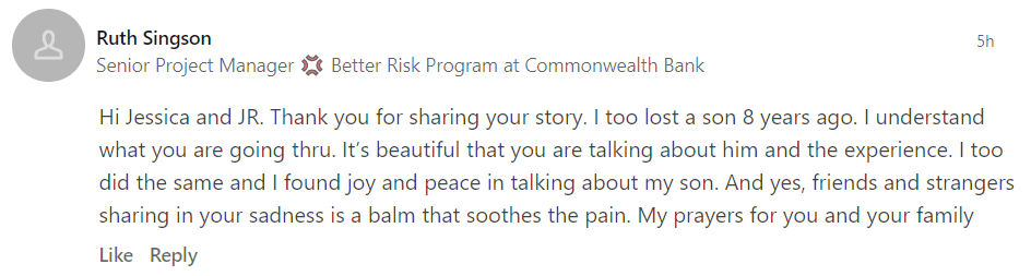 Commentaire d'un utilisateur sur le post LinkedIn de Jessica Brandes. | Source: LinkedIn / JessicaBrandes
