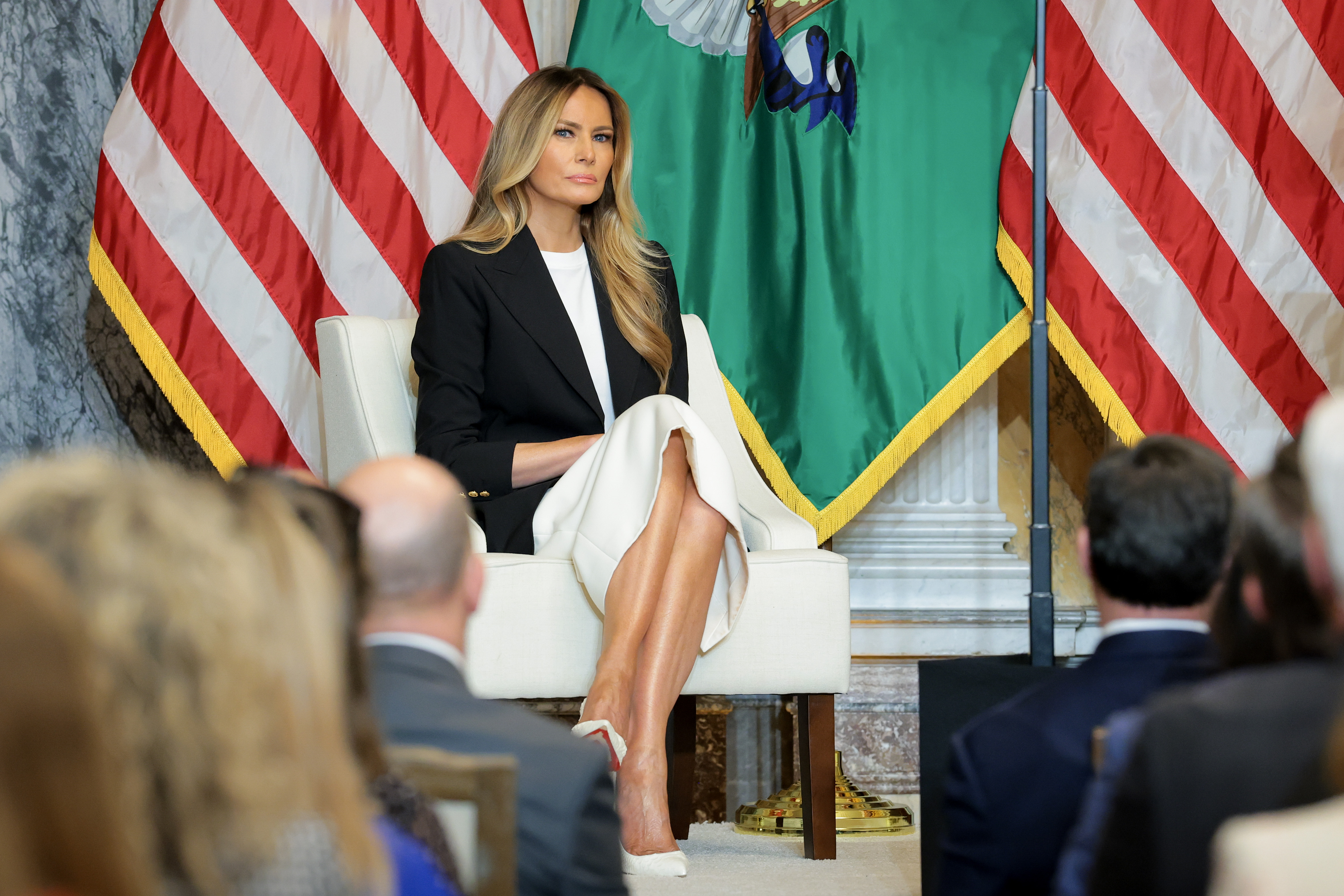 The first lady had also missed the rescheduled White House Correspondents' Dinner days earlier. The White House cited a prior commitment for that event but offered no public explanation for her absence from Graham's funeral. | Source: Getty Images