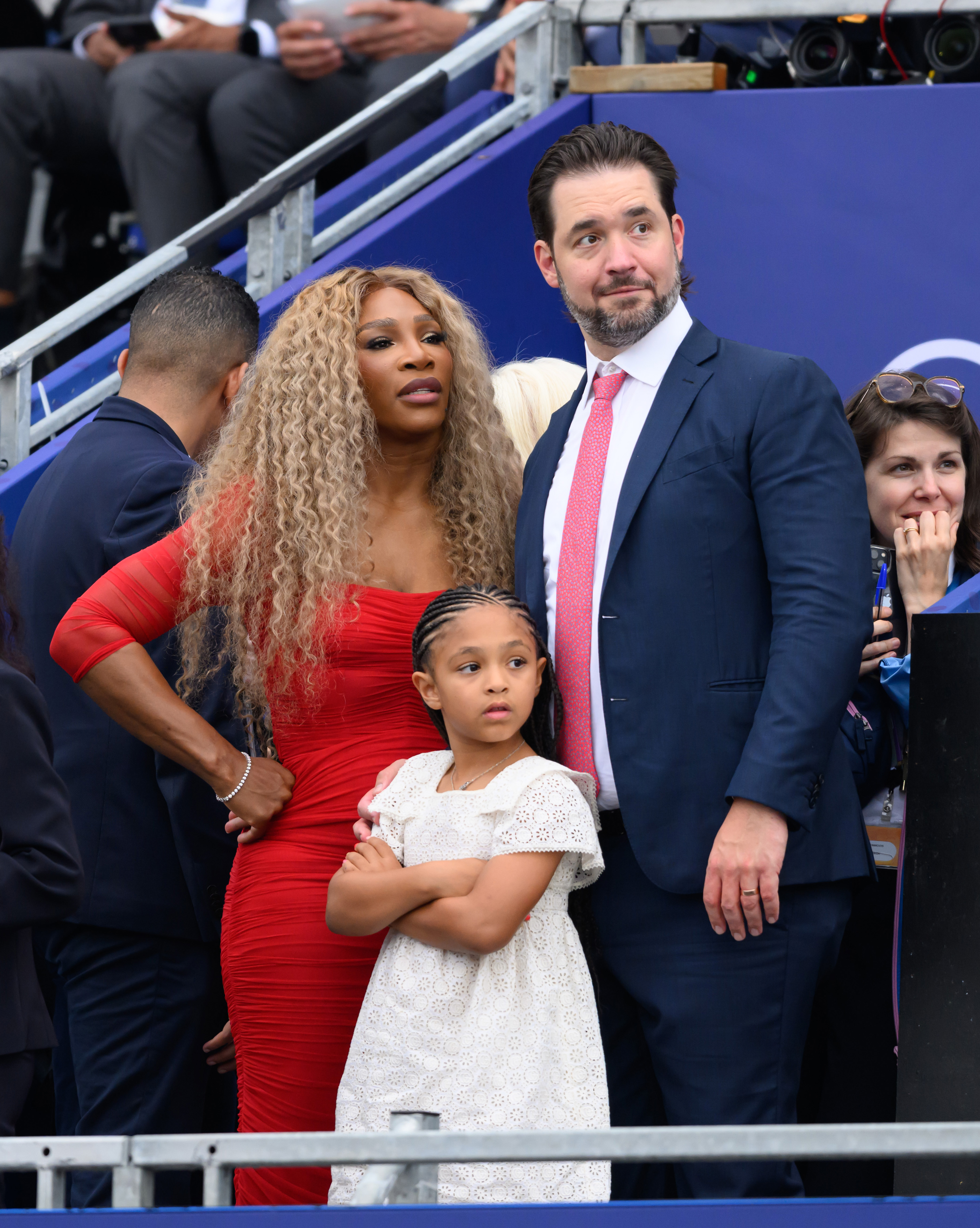 Serena Williams, Alexis Ohanian, and their daughter Olympia at the Opening Ceremony of the Olympic Games Paris 2024 at the Trocadero on July 26, 2024, in Paris, France | Source: Getty Images