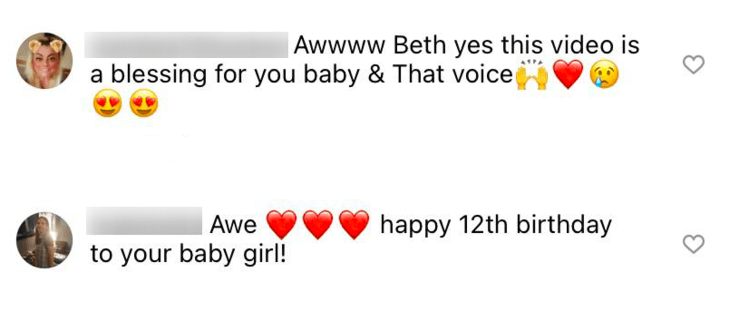 Fan's comments on Lyssa Chapman’s video post where Beth Chapman’s voice is heard on August 7, 2021 | Photo: Instagram/mslyssac