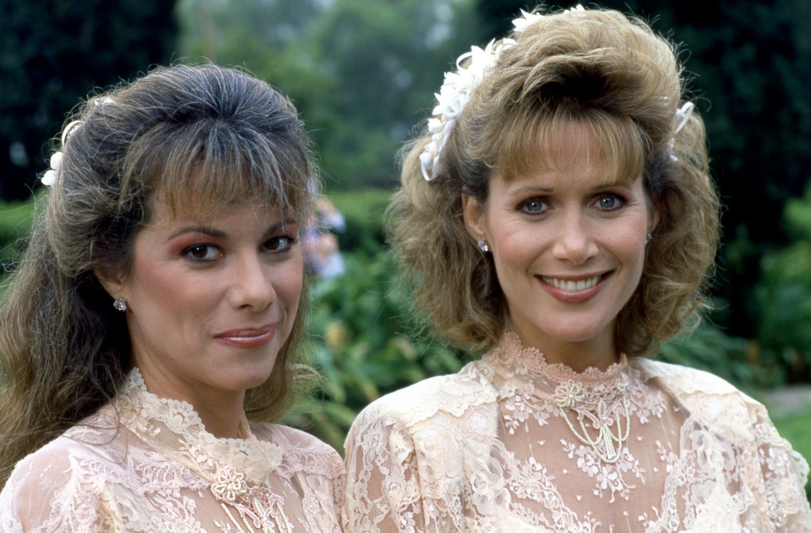 Nancy Lee Grahn and Kristen Meadows  in Los Angeles, California, circa 1987. | Source: Getty Images