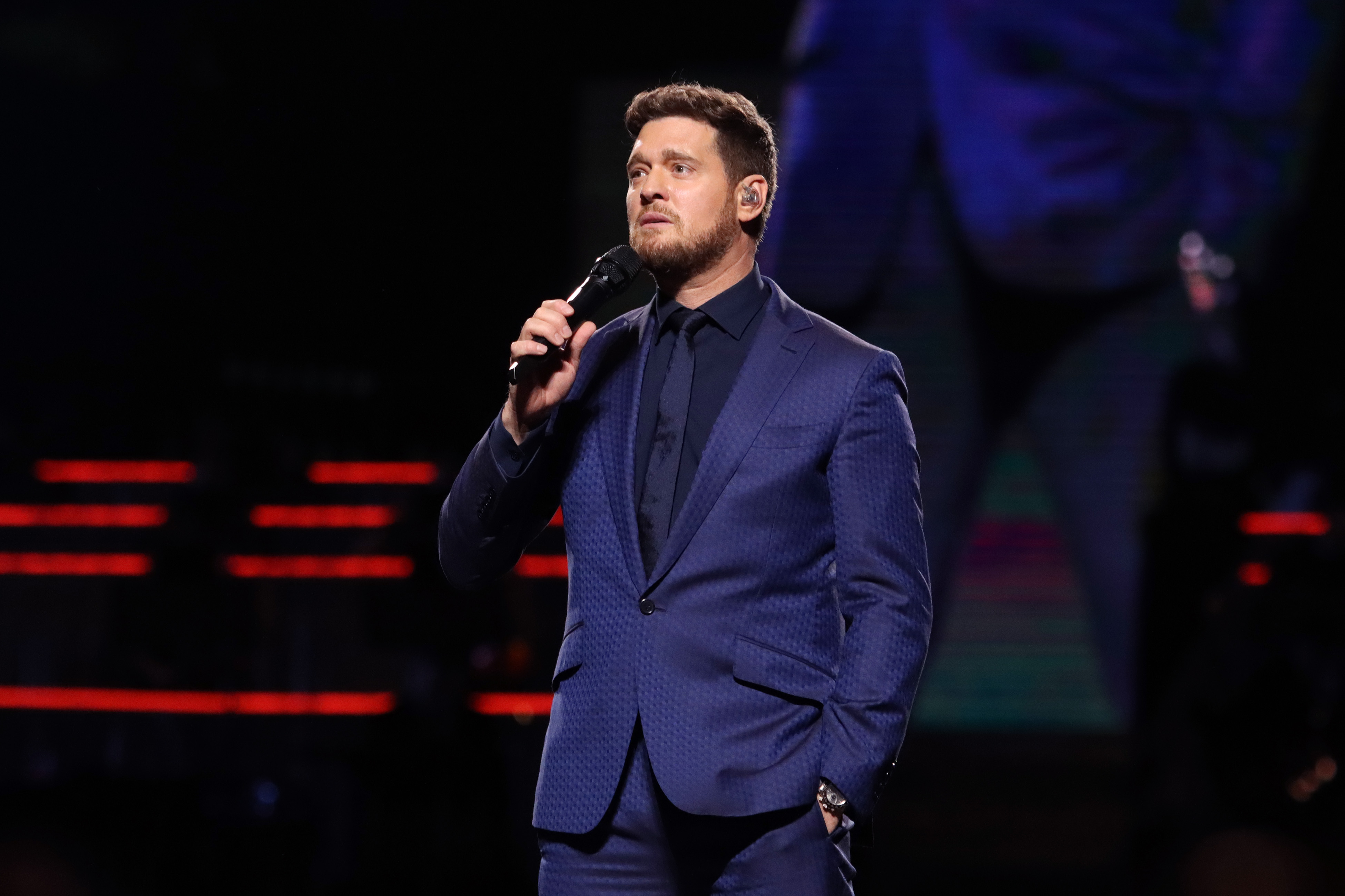 Michael Bublé performing at one of his concerts in Mexico City, Mexico on October 12, 2023 | Source: Getty Images